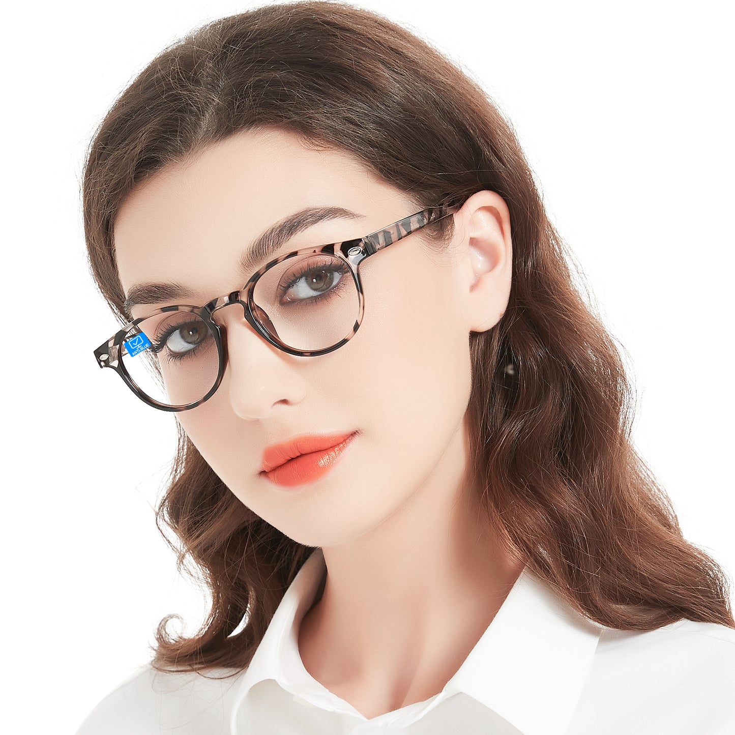 Computer Reading Glasses Blue Light Blocking Round Reader For Women ABL5006