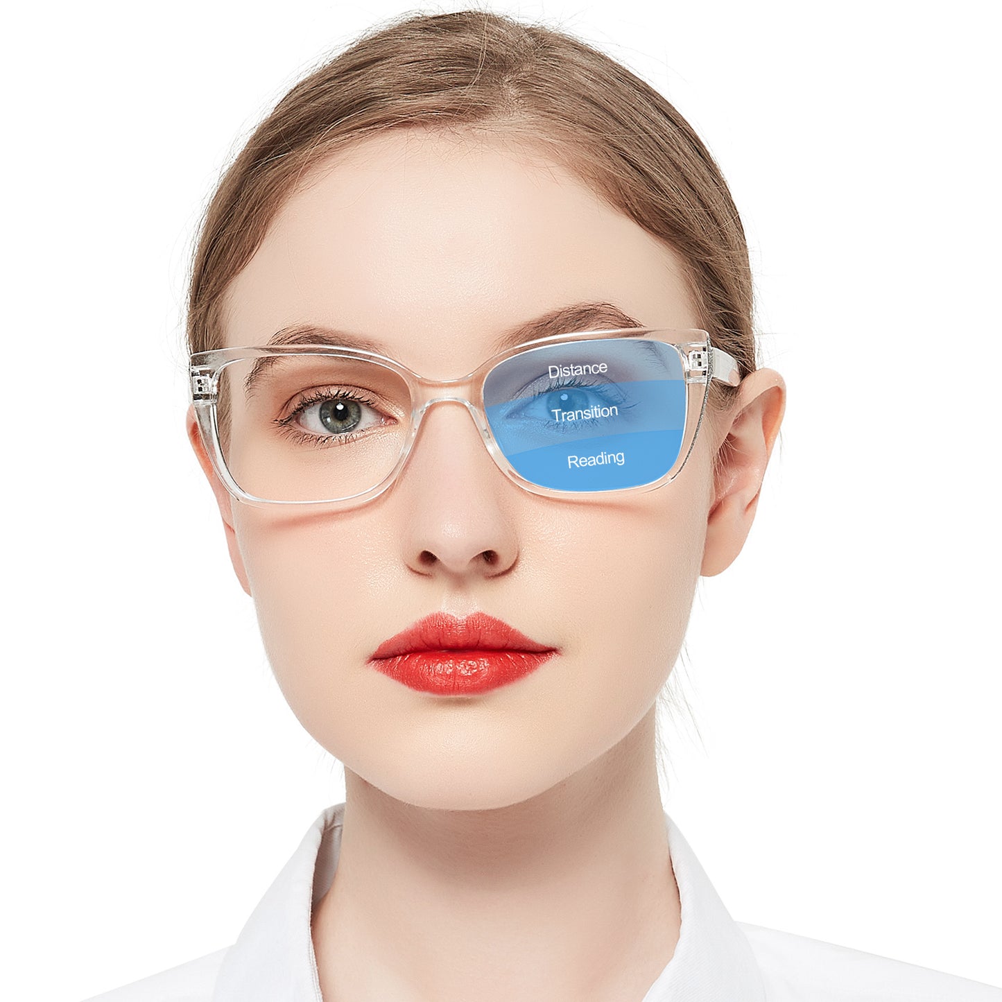 OCCI CHIARI Progressive Bifocal Reading Glasses for Women Transition Multifocal Readers Blue Blocker OC5117JJ