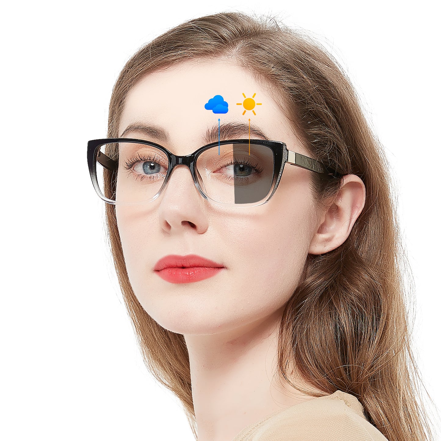 OCCI CHIARI Blue Light Blocking Photochromic Reading Glasses Large Sunglasses Readers POC5117