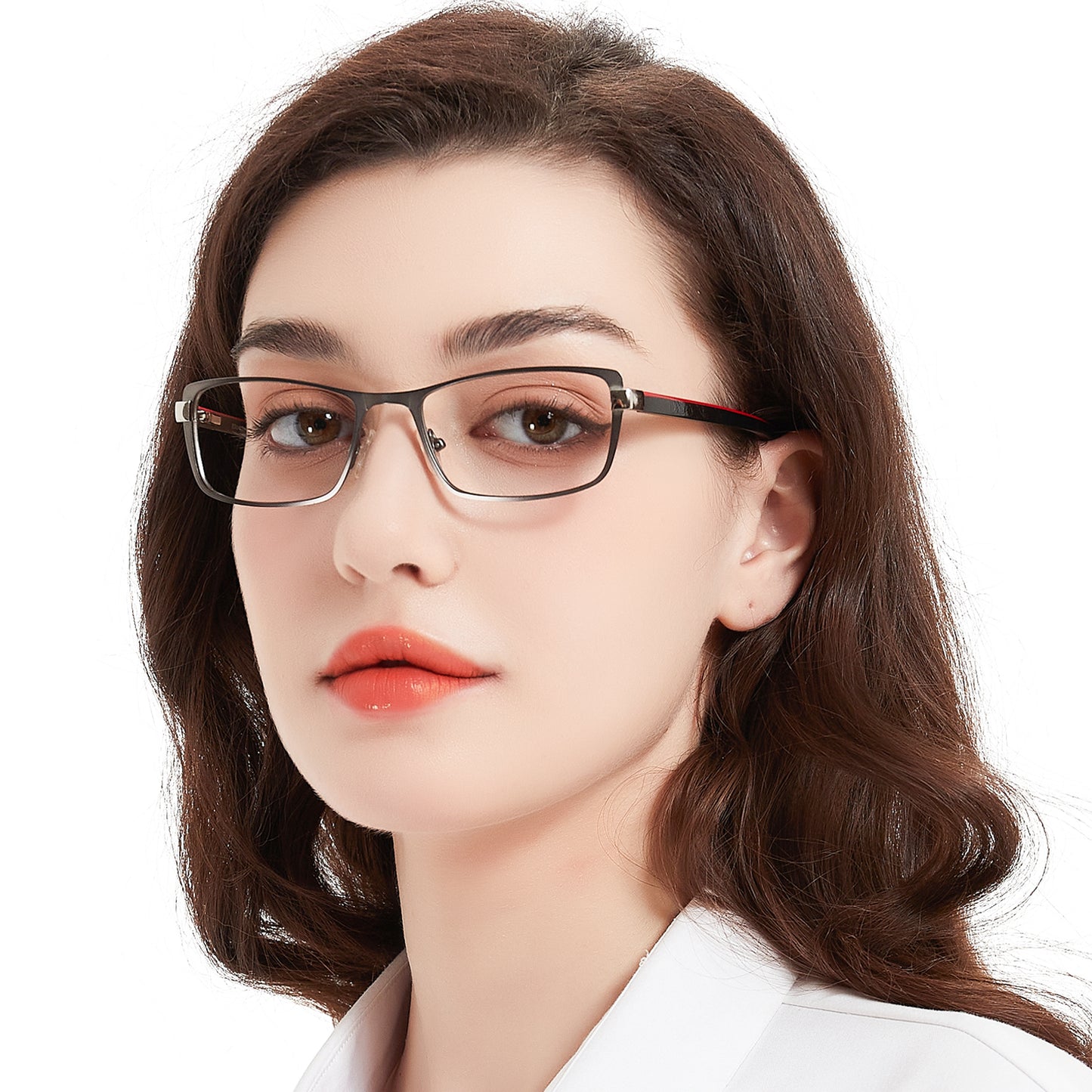 OCCI CHIARI Blue Light Glasses for Petite Women Men Non Prescription Glasses Metal Eyewear Full Rim Optical Frame BONU