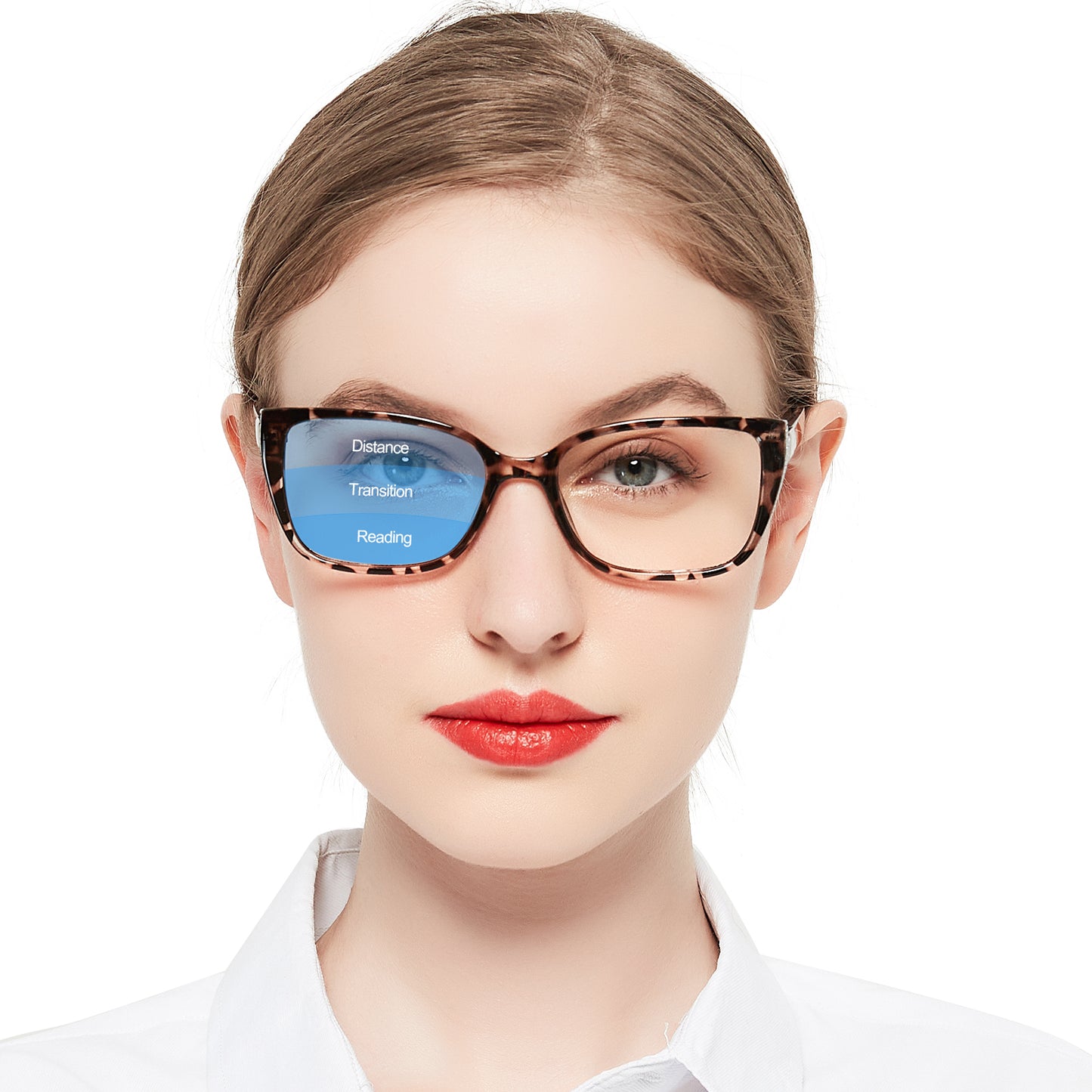 OCCI CHIARI Progressive Bifocal Reading Glasses for Women Transition Multifocal Readers Blue Blocker OC5117JJ