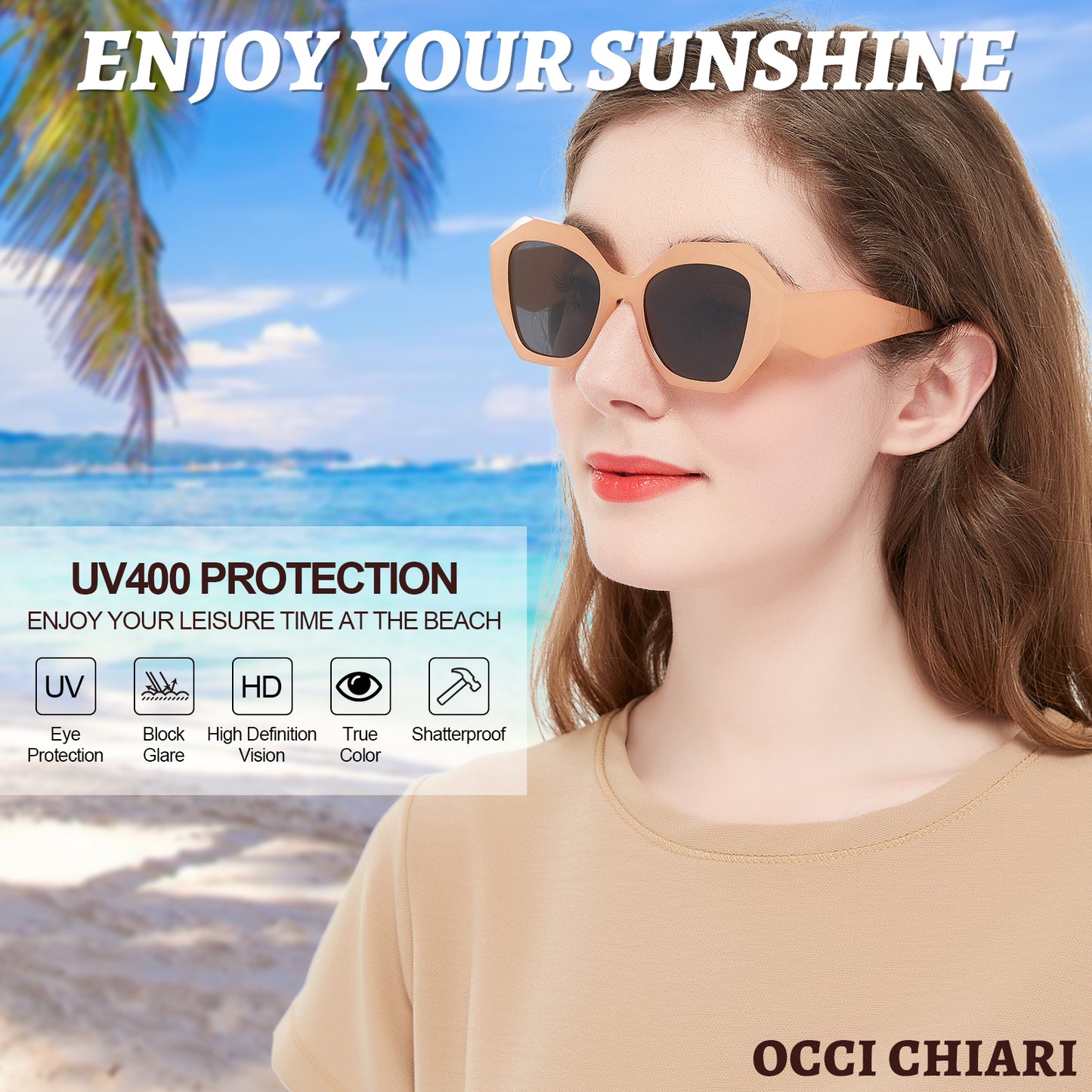 OCCI CHIARI Vintage Polarized Sunglasses Women Small Retro Sun Glasses UV400 Protection OC5070