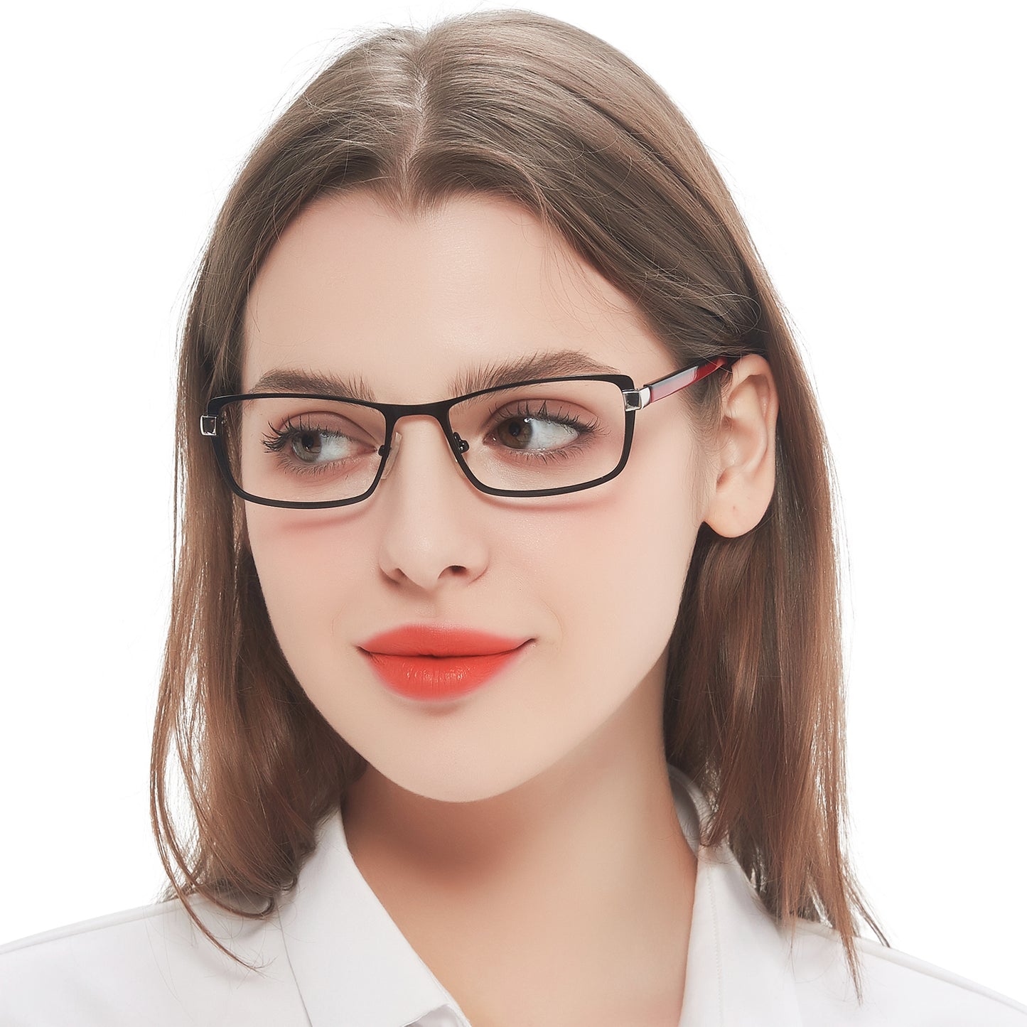OCCI CHIARI Blue Light Glasses for Petite Women Men Non Prescription Glasses Metal Eyewear Full Rim Optical Frame BONU
