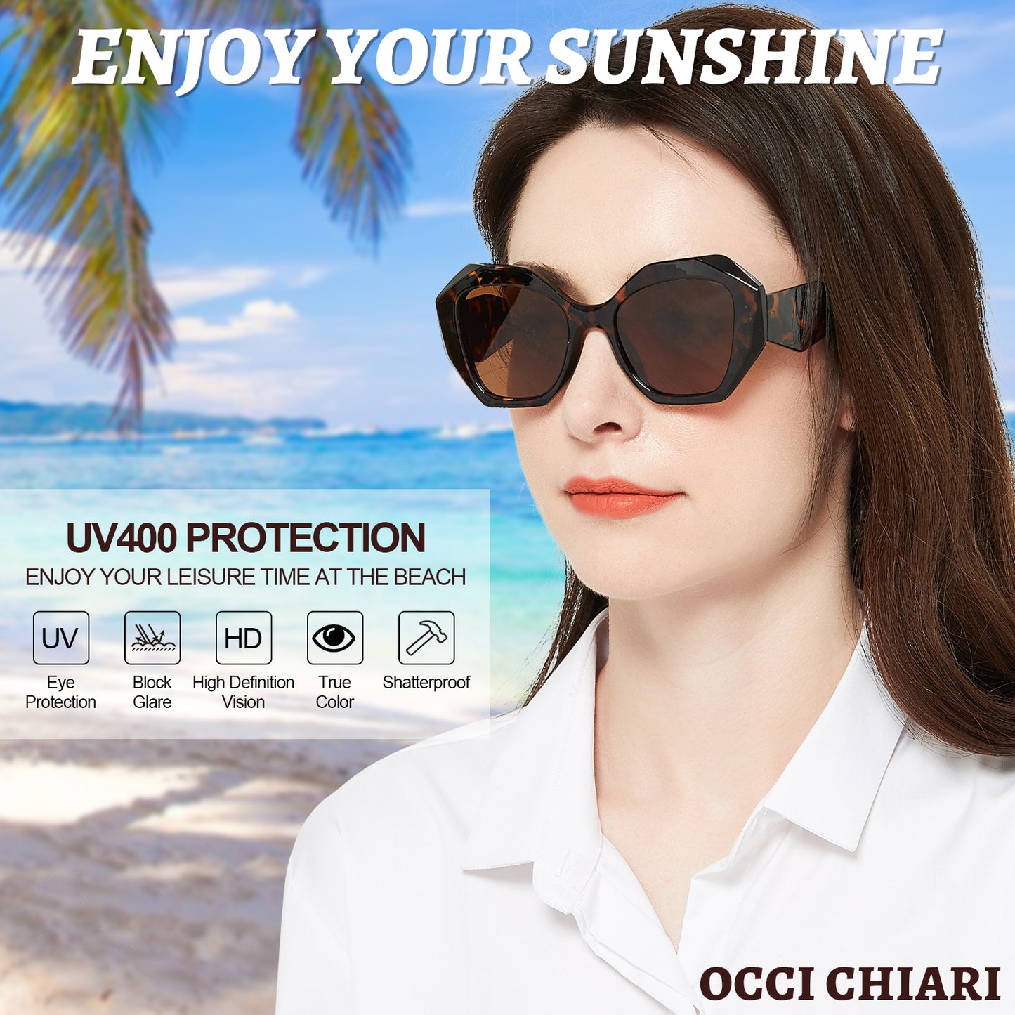 OCCI CHIARI Vintage Polarized Sunglasses Women Small Retro Sun Glasses UV400 Protection OC5070
