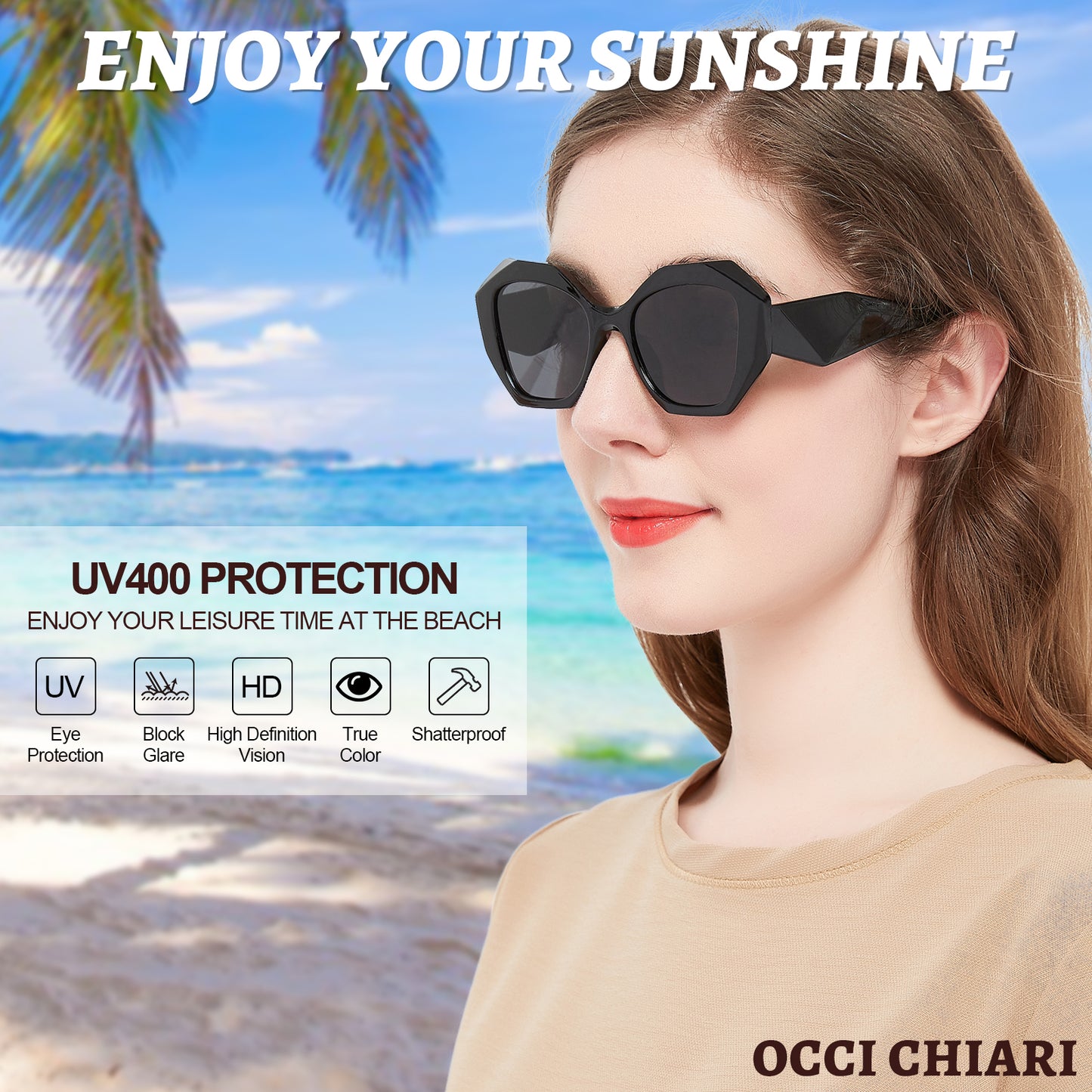 OCCI CHIARI Vintage Polarized Sunglasses Women Small Retro Sun Glasses UV400 Protection OC5070