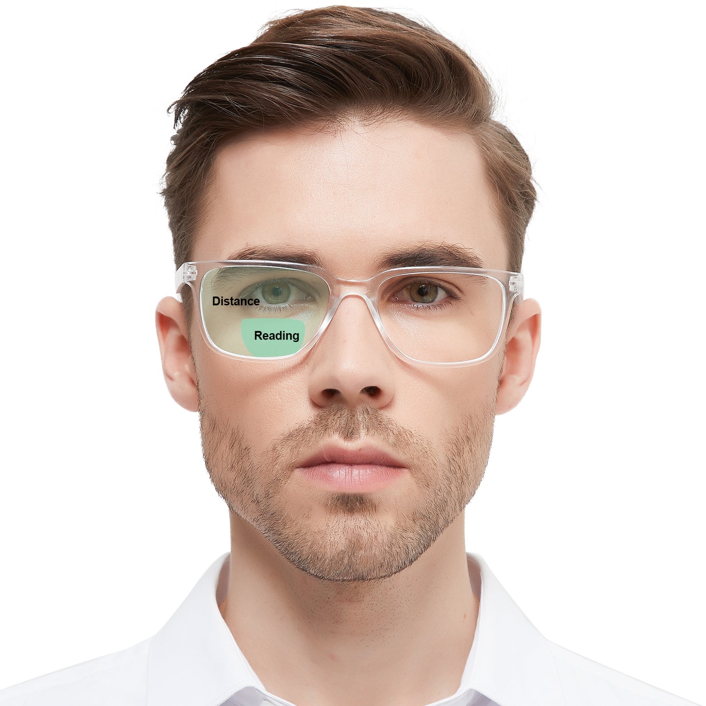 OCCI CHIARI Bifocals Reading Glasses for Men,Transition Square Eye Protection Readers OC5213BB