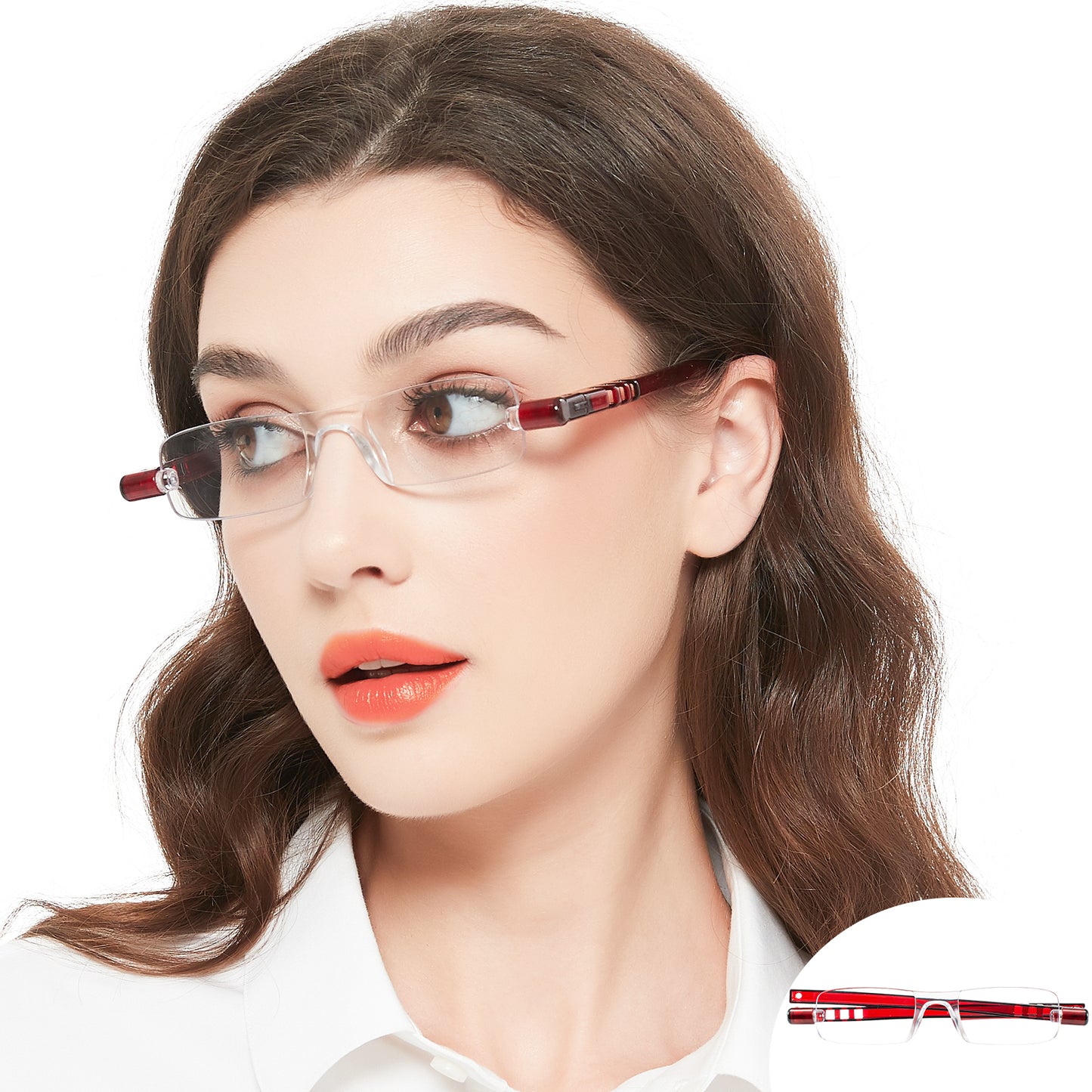 OCCI CHIARI Blue Light Portable Reading Glasses for Women Lightweight Folding Compact Readers ABL5249