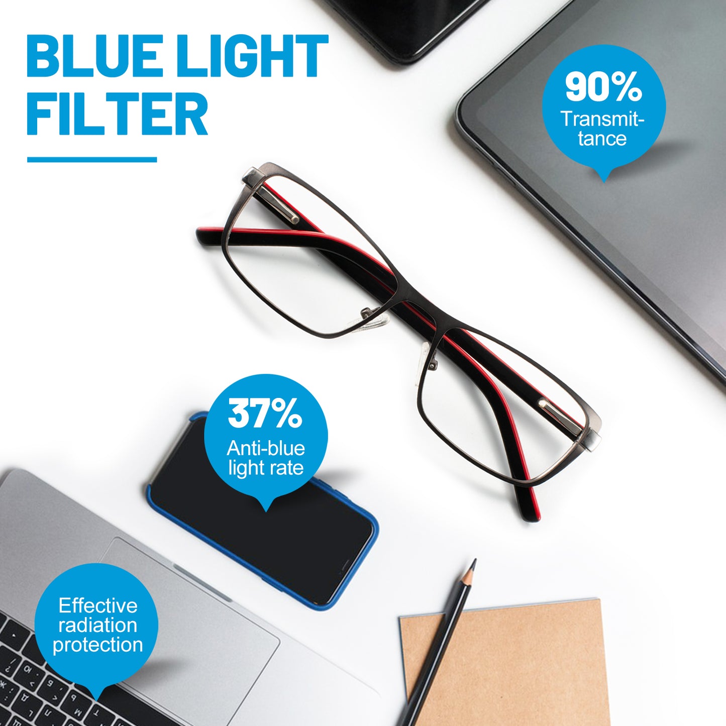 OCCI CHIARI Blue Light Glasses for Petite Women Men Non Prescription Glasses Metal Eyewear Full Rim Optical Frame BONU