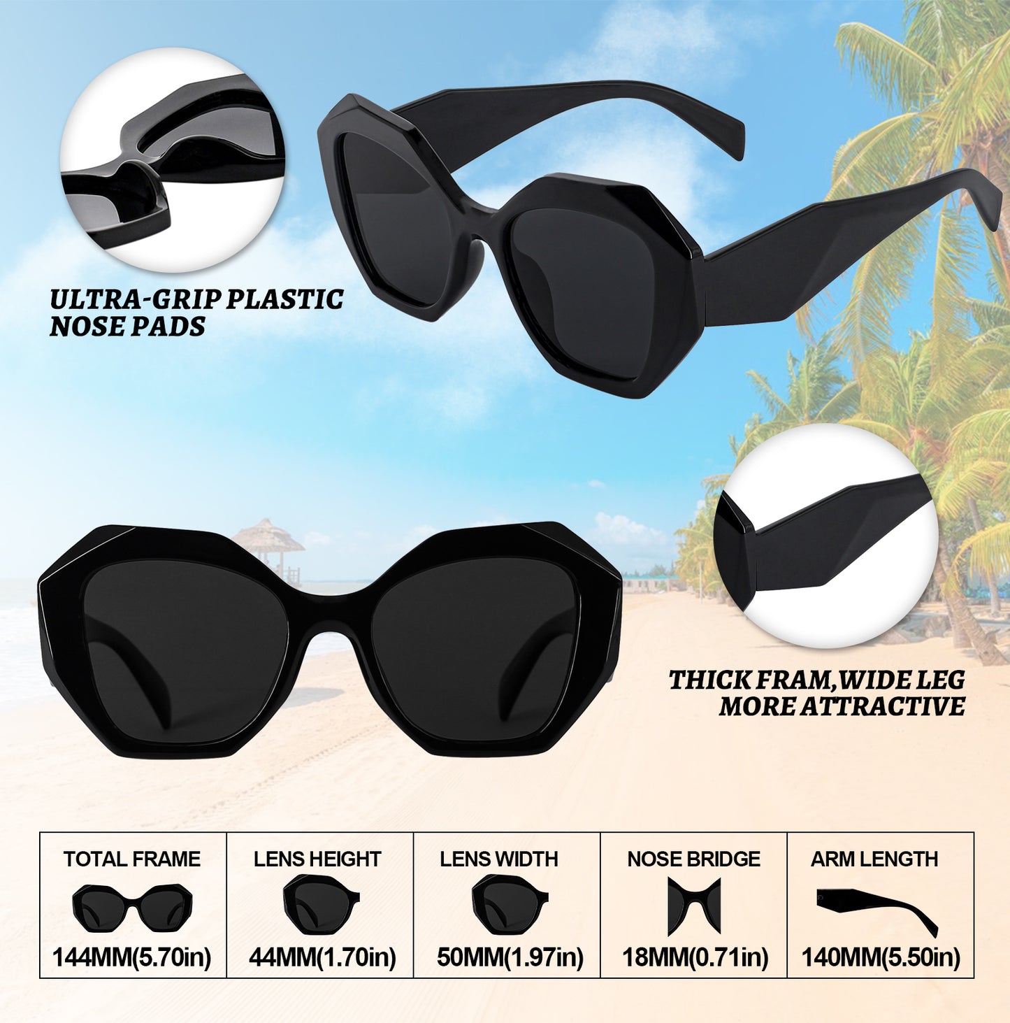 OCCI CHIARI Vintage Polarized Sunglasses Women Small Retro Sun Glasses UV400 Protection OC5070