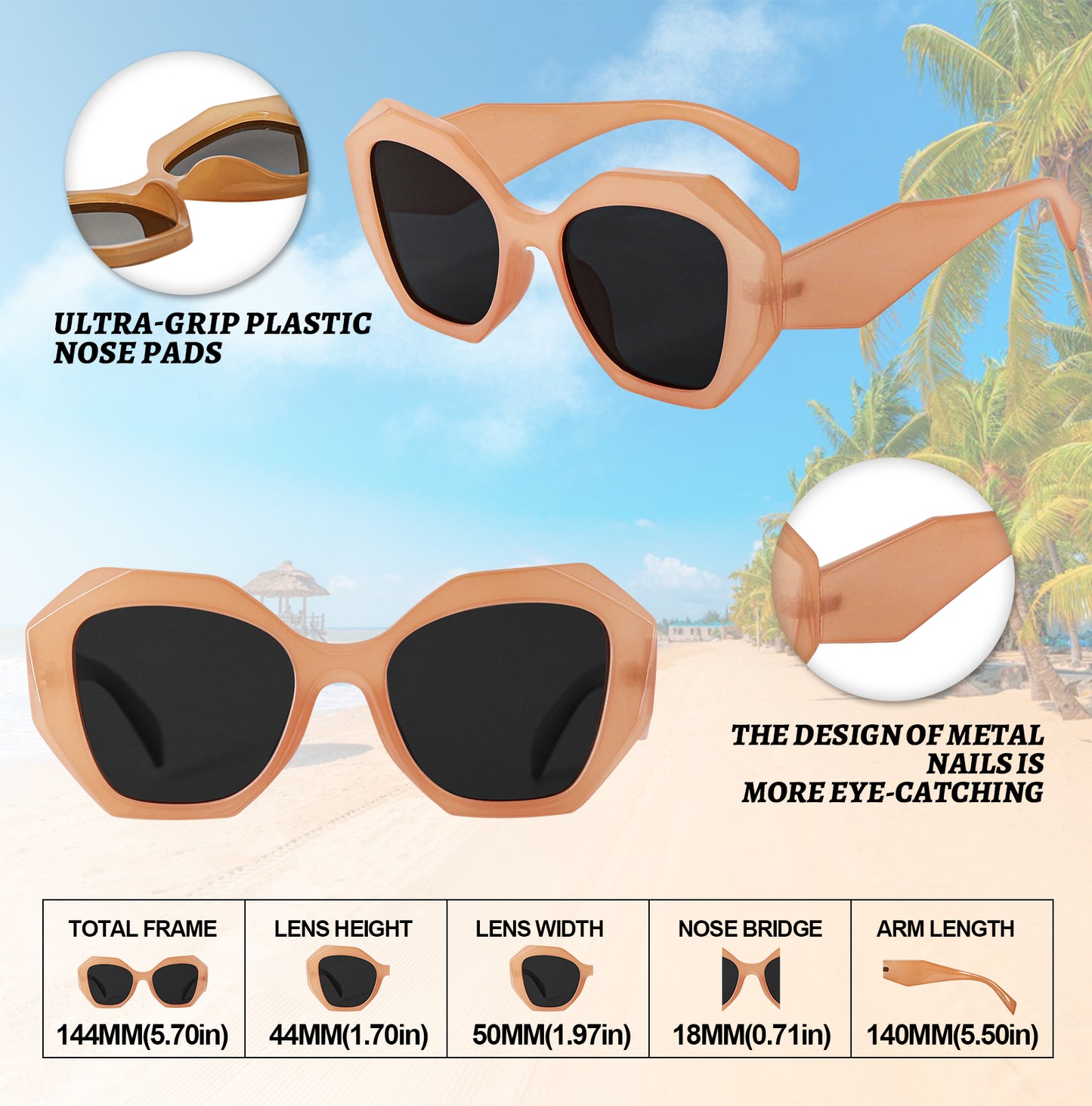OCCI CHIARI Vintage Polarized Sunglasses Women Small Retro Sun Glasses UV400 Protection OC5070
