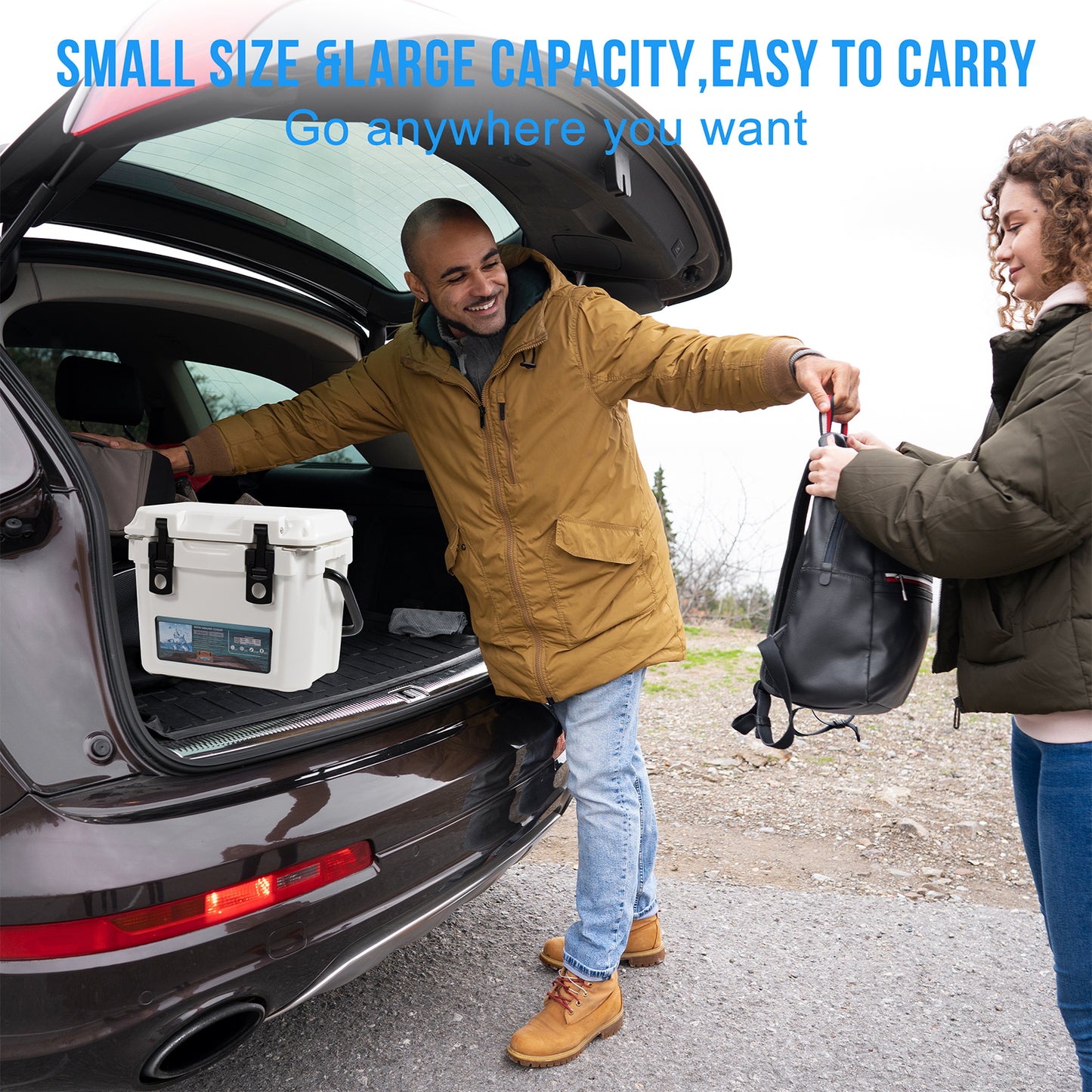 Insulated Portable Cooler with Heavy Duty Handles, Leak-Proof Outdoor Hard Cooler Keeps Ice for up to 5 Days, Great for Beach, Camping, Tailgating, Sports, & More