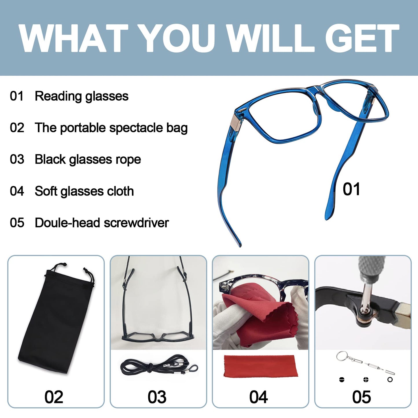 OCCI CHIARI Oversized Reading Glasses Men Stylish Square Readers OC1107