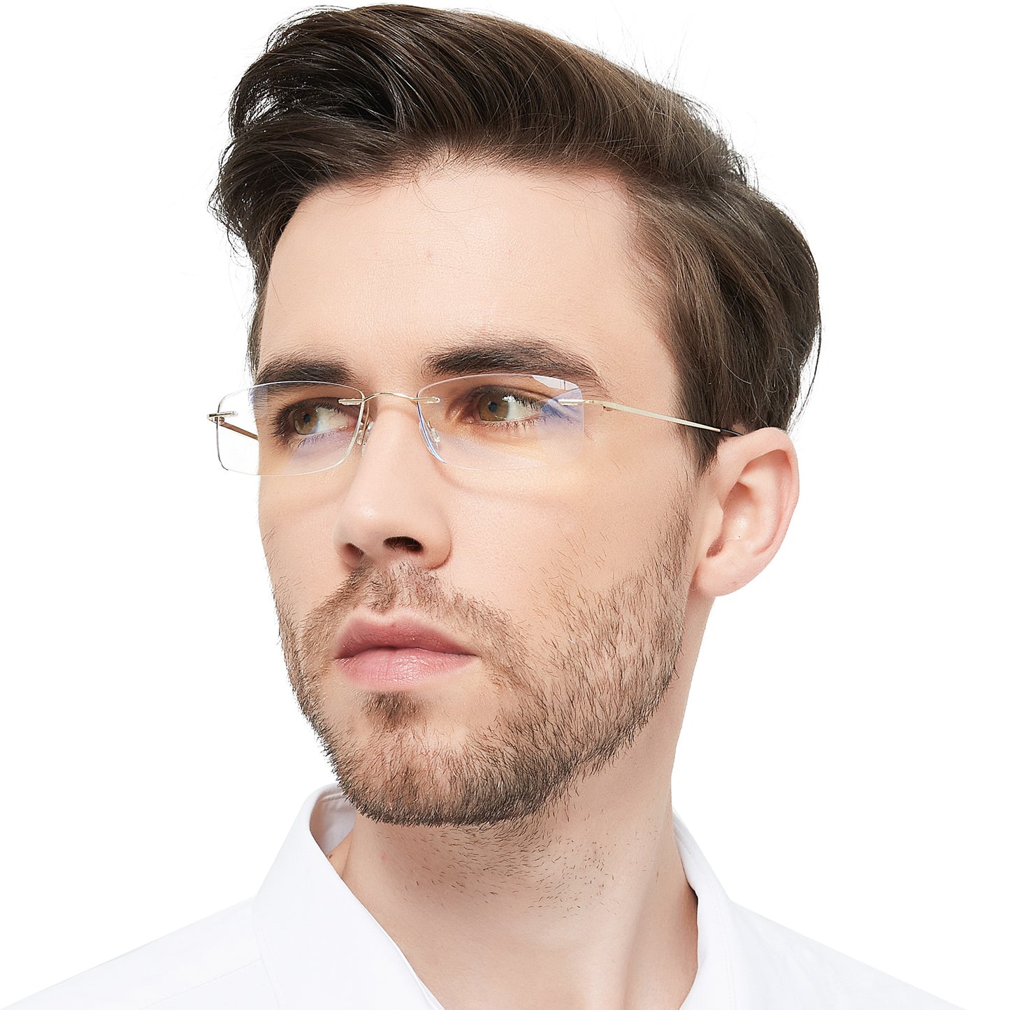 OCCI CHIARI Blue Light Blocking Reading Glasses for Men Titanium Frameless Readers Lightweight ABL5011
