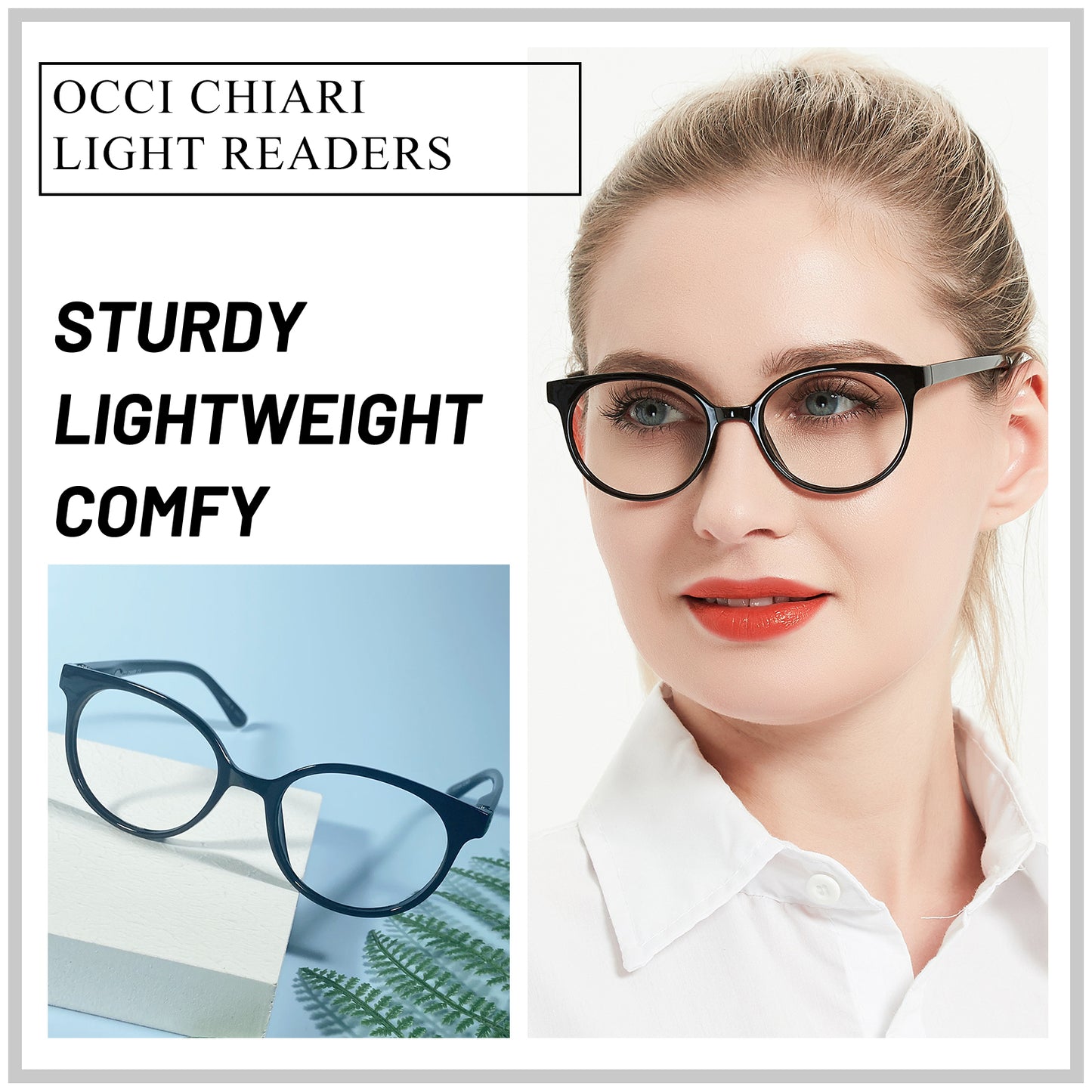 OCCI CHIARI Petite Reading Glasses for Small Face Women Fashion Slim Reders OC5017