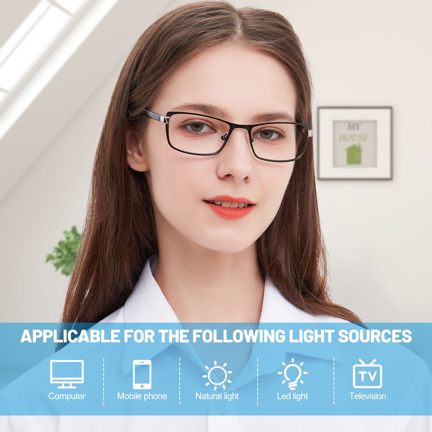 OCCI CHIARI Blue Light Glasses for Petite Women Men Non Prescription Glasses Metal Eyewear Full Rim Optical Frame BONU