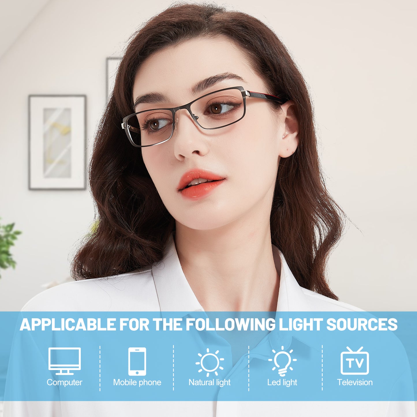 OCCI CHIARI Blue Light Glasses for Petite Women Men Non Prescription Glasses Metal Eyewear Full Rim Optical Frame BONU
