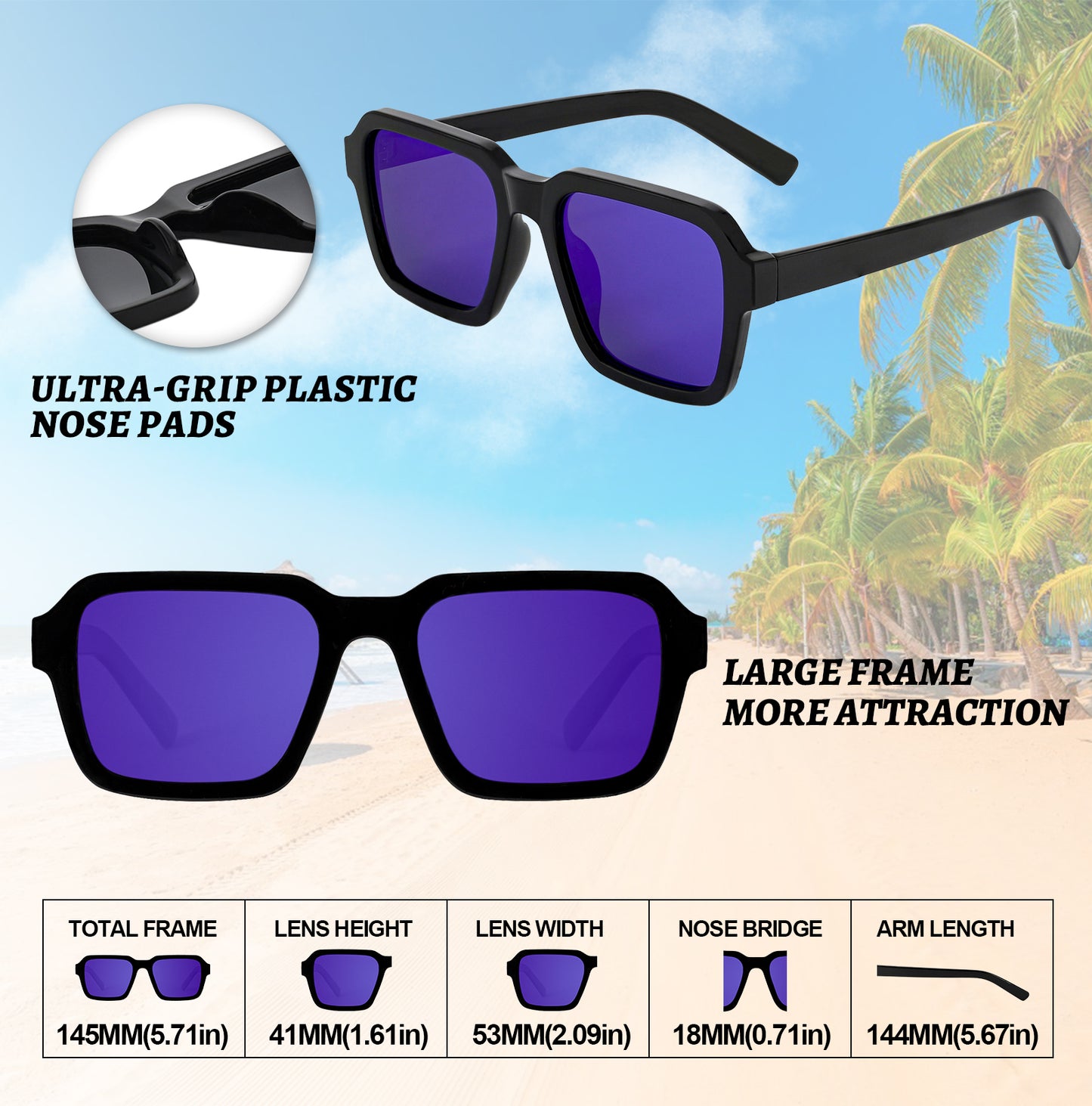 OCCI CHIARI Trendy Polarized Sunglasses for Women Vintage Large Sun Glasses UV400 Protection OC5073