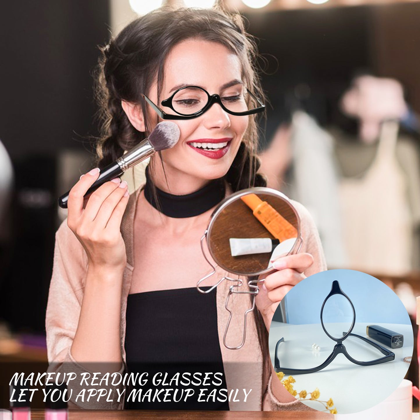 OCCI CHIARI Reading Glasses Eye Make Up Rotatable Cosmetic Eyeglasses for Women OC5035