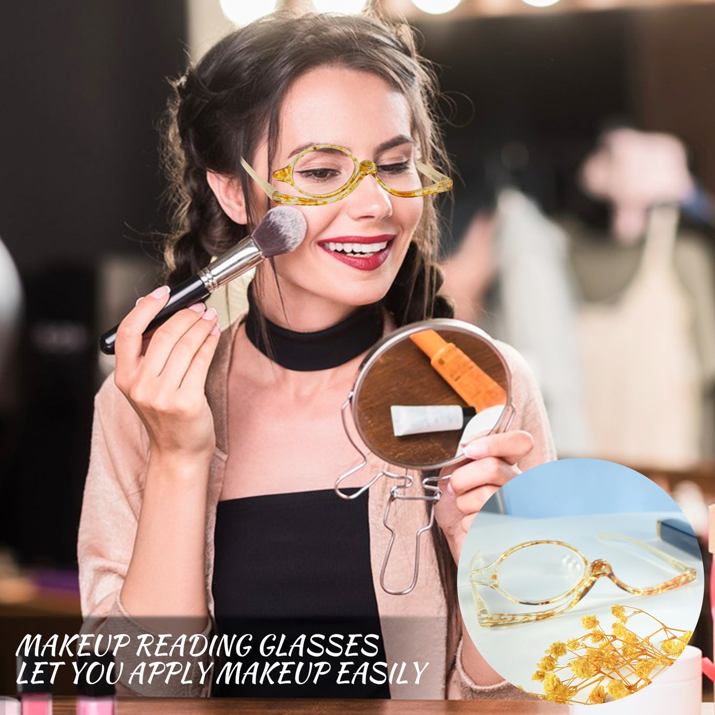 OCCI CHIARI Reading Glasses Eye Make Up Rotatable Cosmetic Eyeglasses for Women OC5035