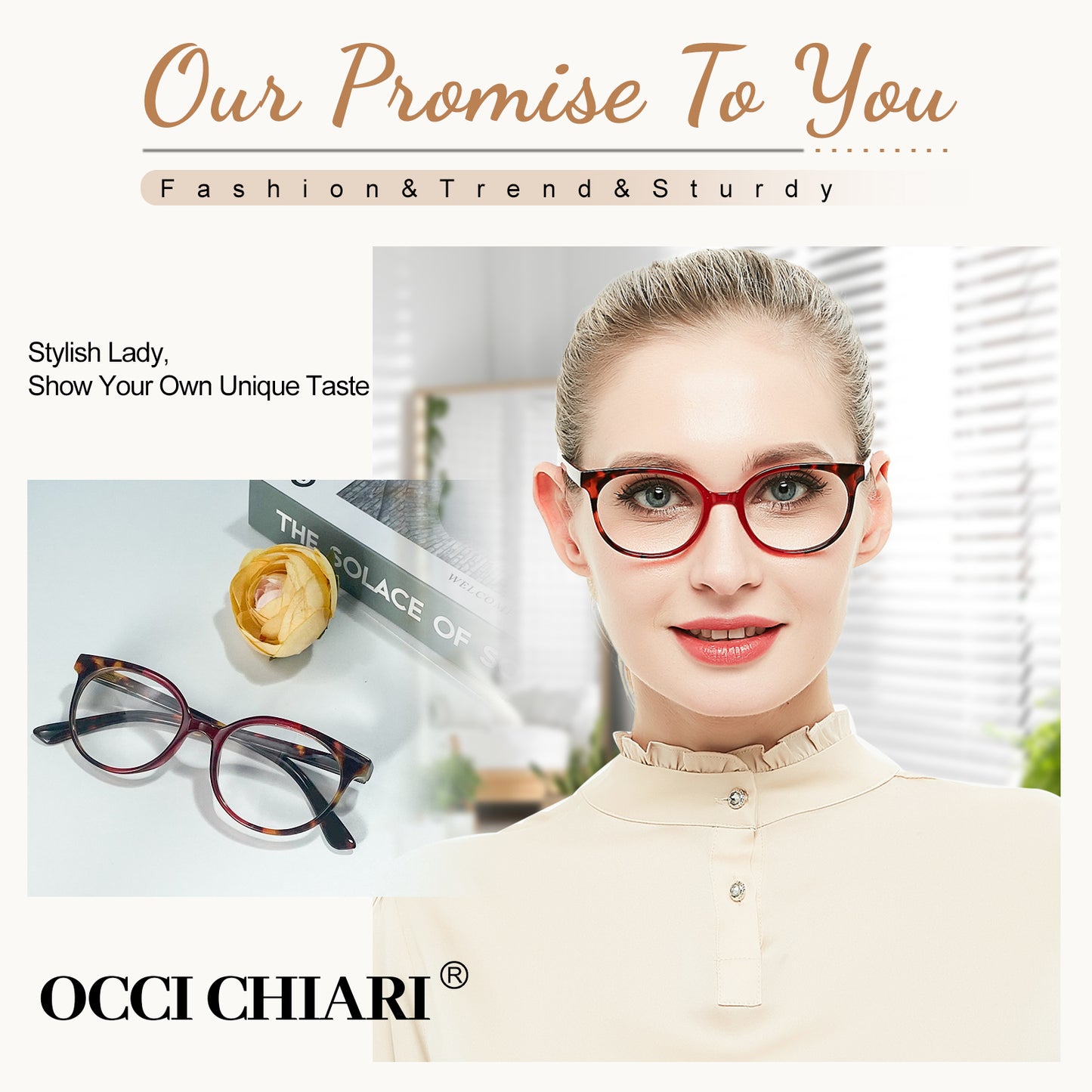 OCCI CHIARI Reading Glasses Lightweight Round Reader OC5017