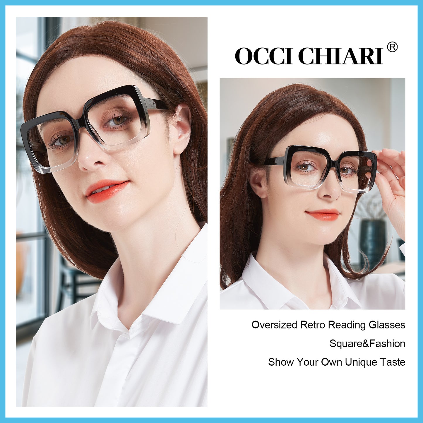 OCCI CHIARI Reading Glasses For Women Oversized Reader OC5113