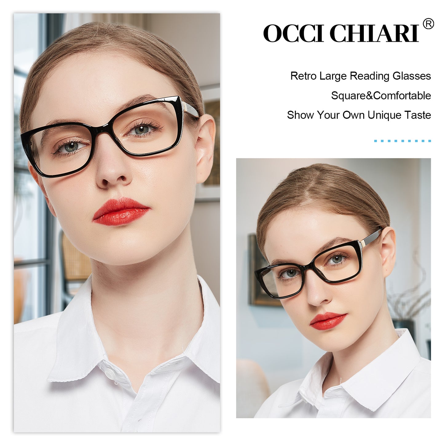 OCCI CHIARI Reading Glasses For Women Oversized Reader OC5117
