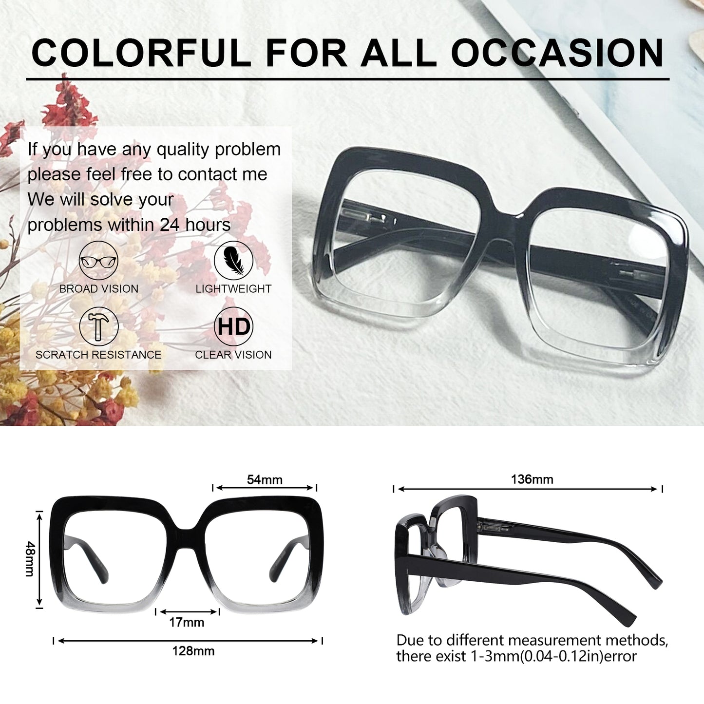 OCCI CHIARI Reading Glasses For Women Oversized Reader OC5113