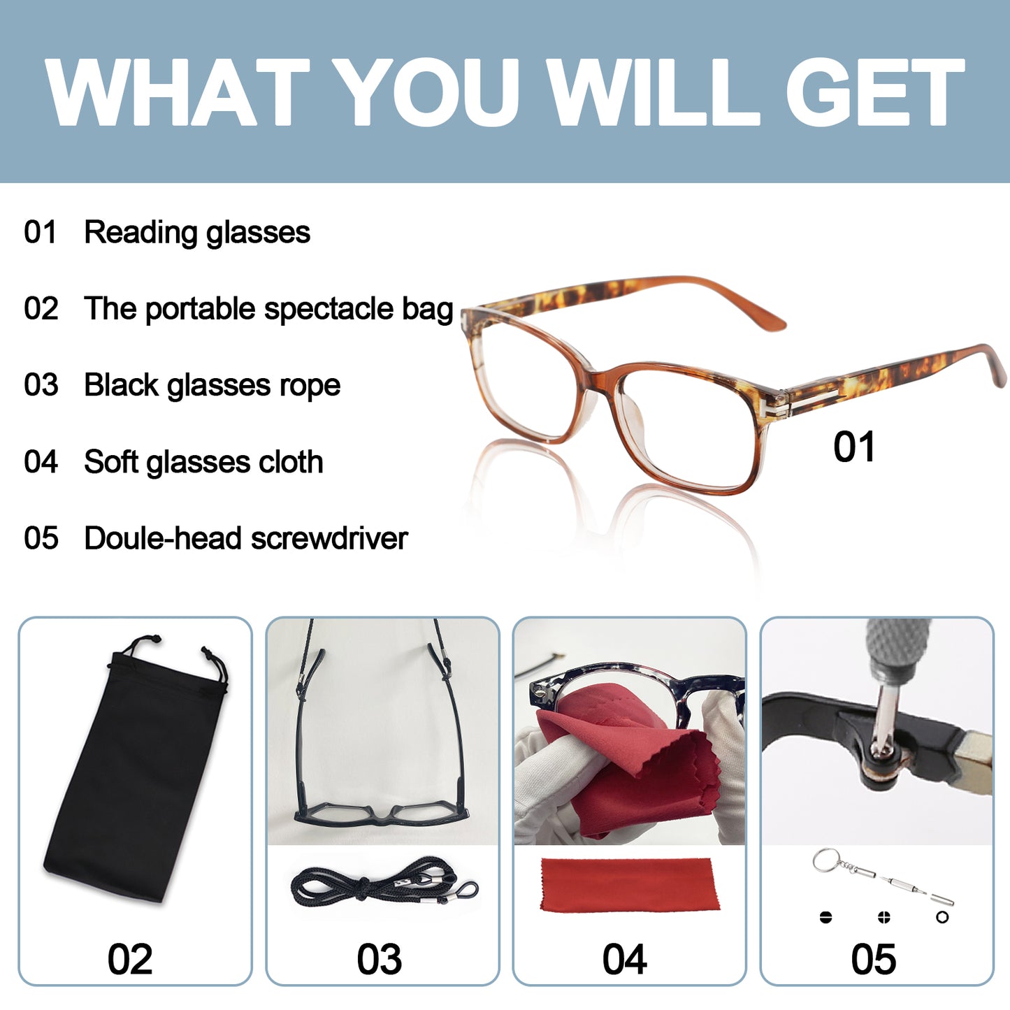 OCCI CHIARI Stylish Square Reading glasses for Women Lightweight Comfort Readers OC5196