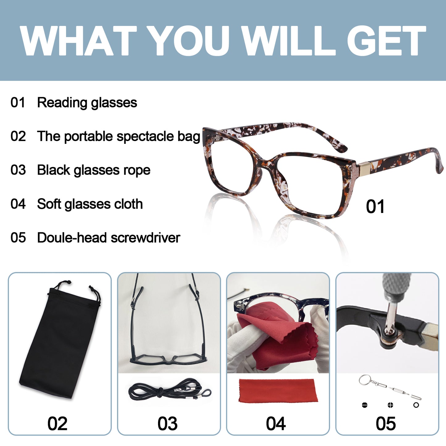 OCCI CHIARI Reading Glasses For Women Oversized Reader OC5117