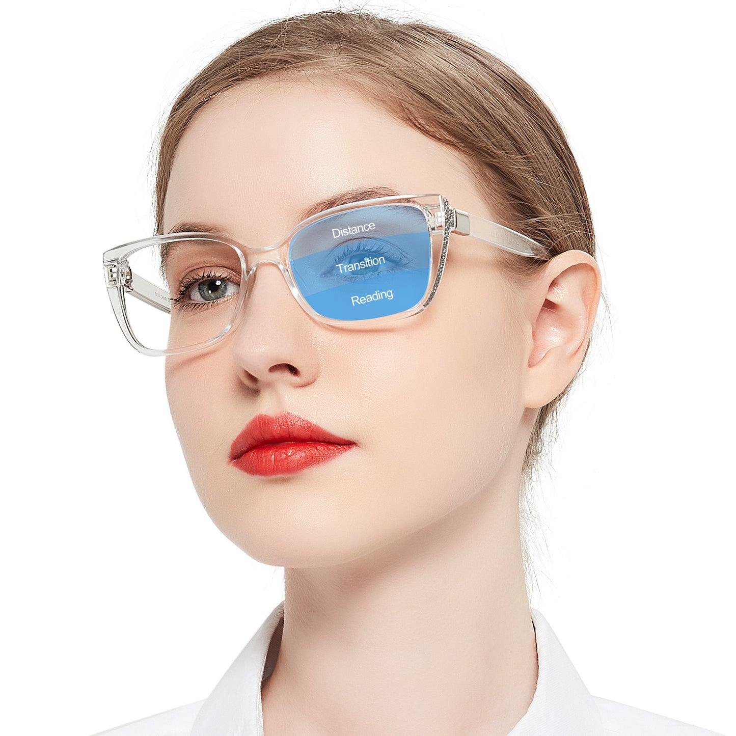 OCCI CHIARI Progressive Bifocal Reading Glasses for Women Transition Multifocal Readers Blue Blocker OC5117JJ