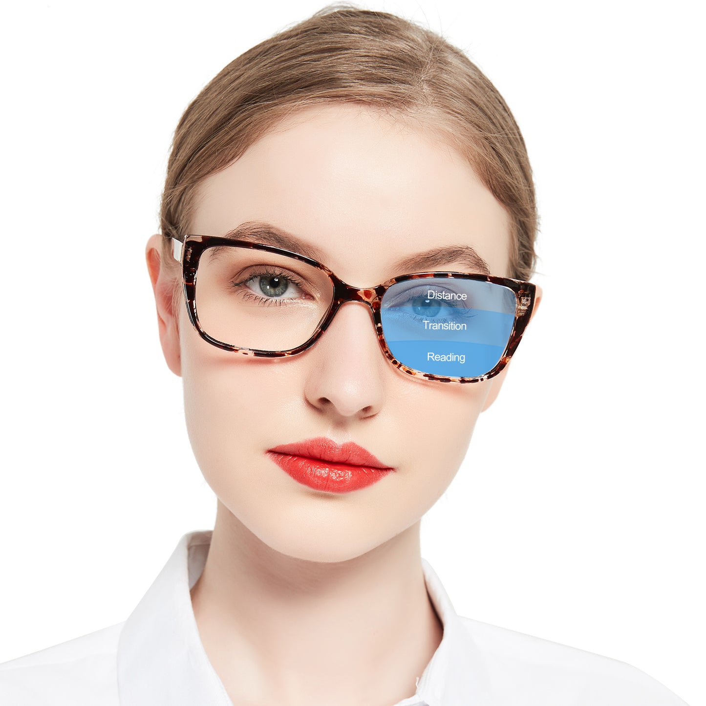 OCCI CHIARI Progressive Bifocal Reading Glasses for Women Transition Multifocal Readers Blue Blocker OC5117JJ