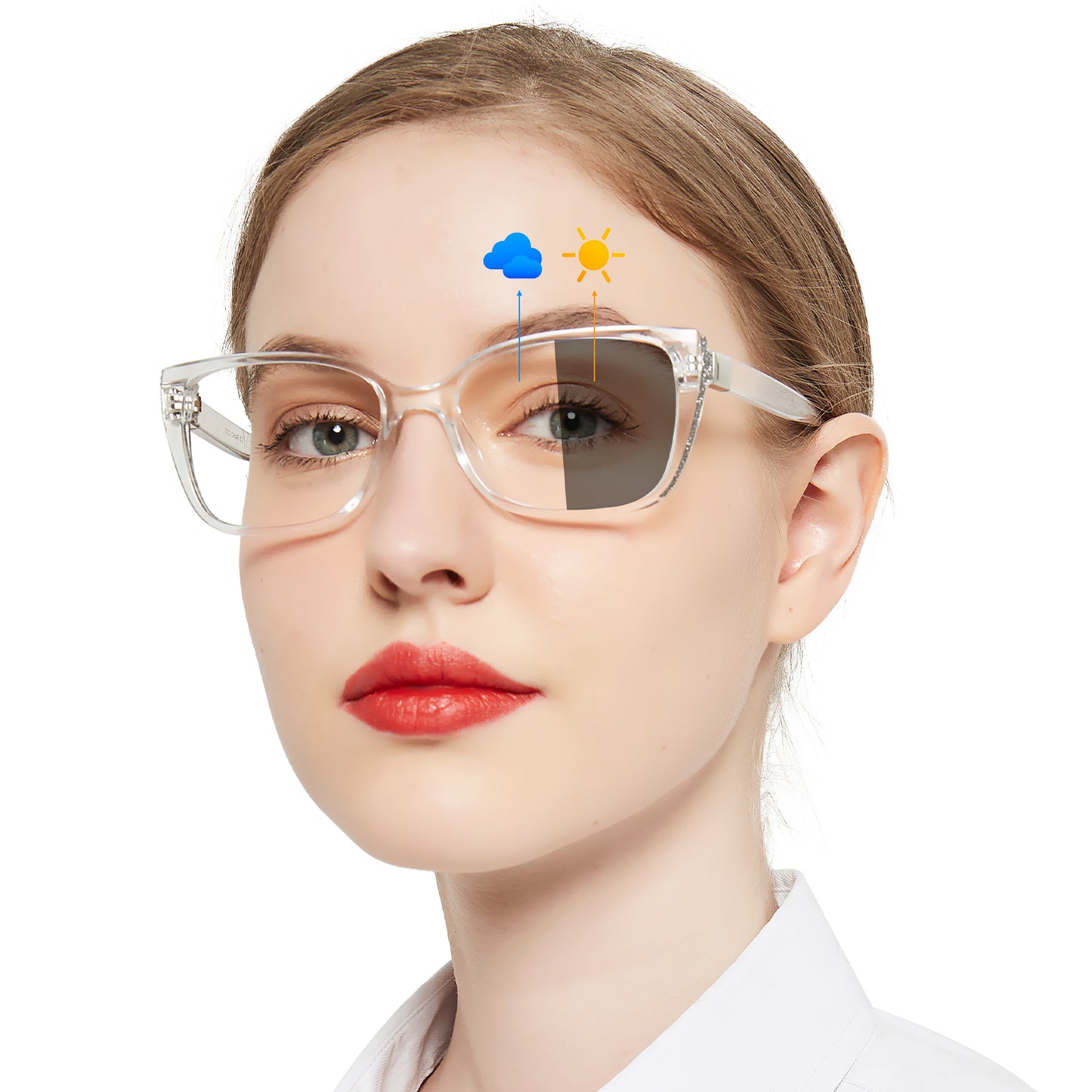OCCI CHIARI Blue Light Blocking Photochromic Reading Glasses Large Sunglasses Readers POC5117