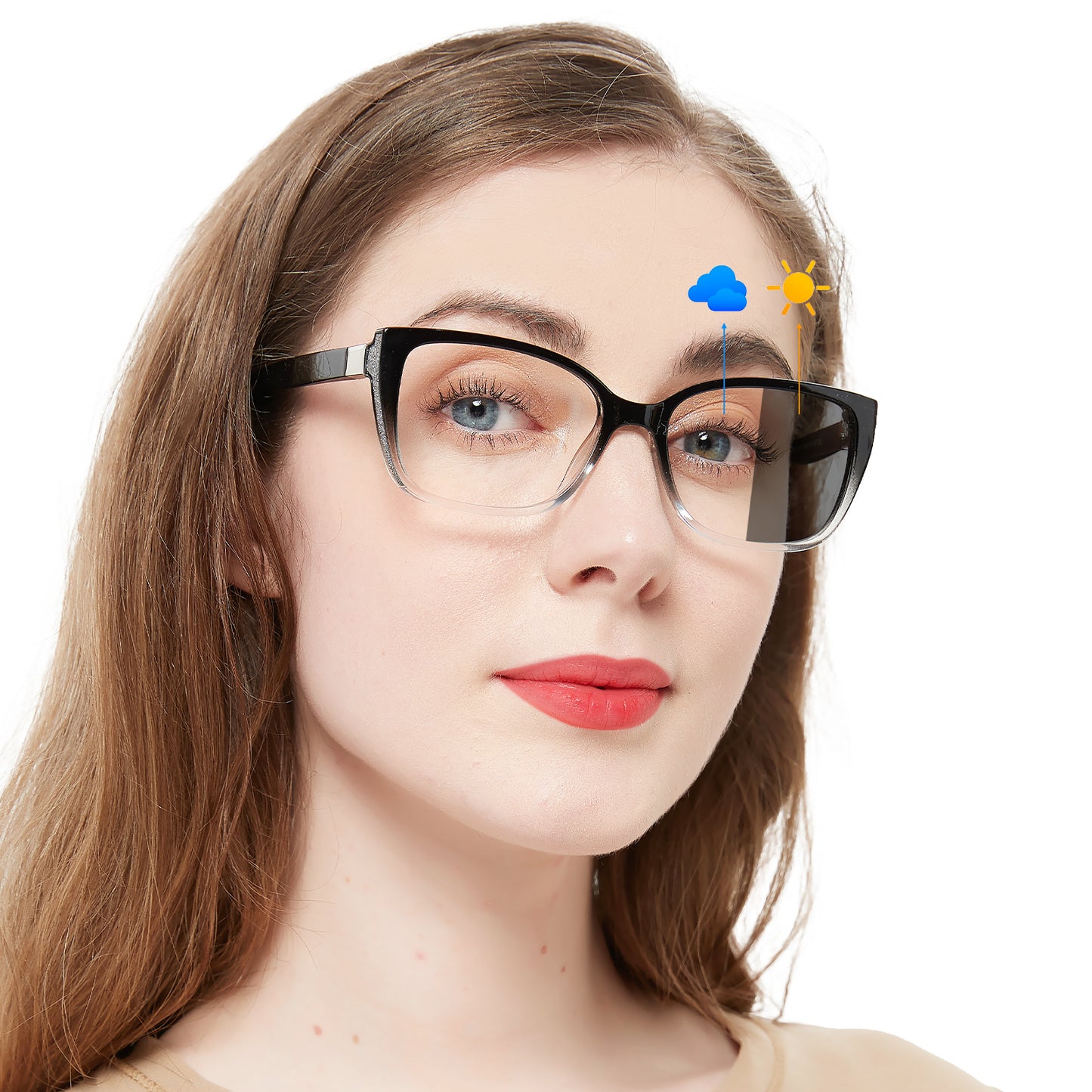 OCCI CHIARI Blue Light Blocking Photochromic Reading Glasses Large Sunglasses Readers POC5117
