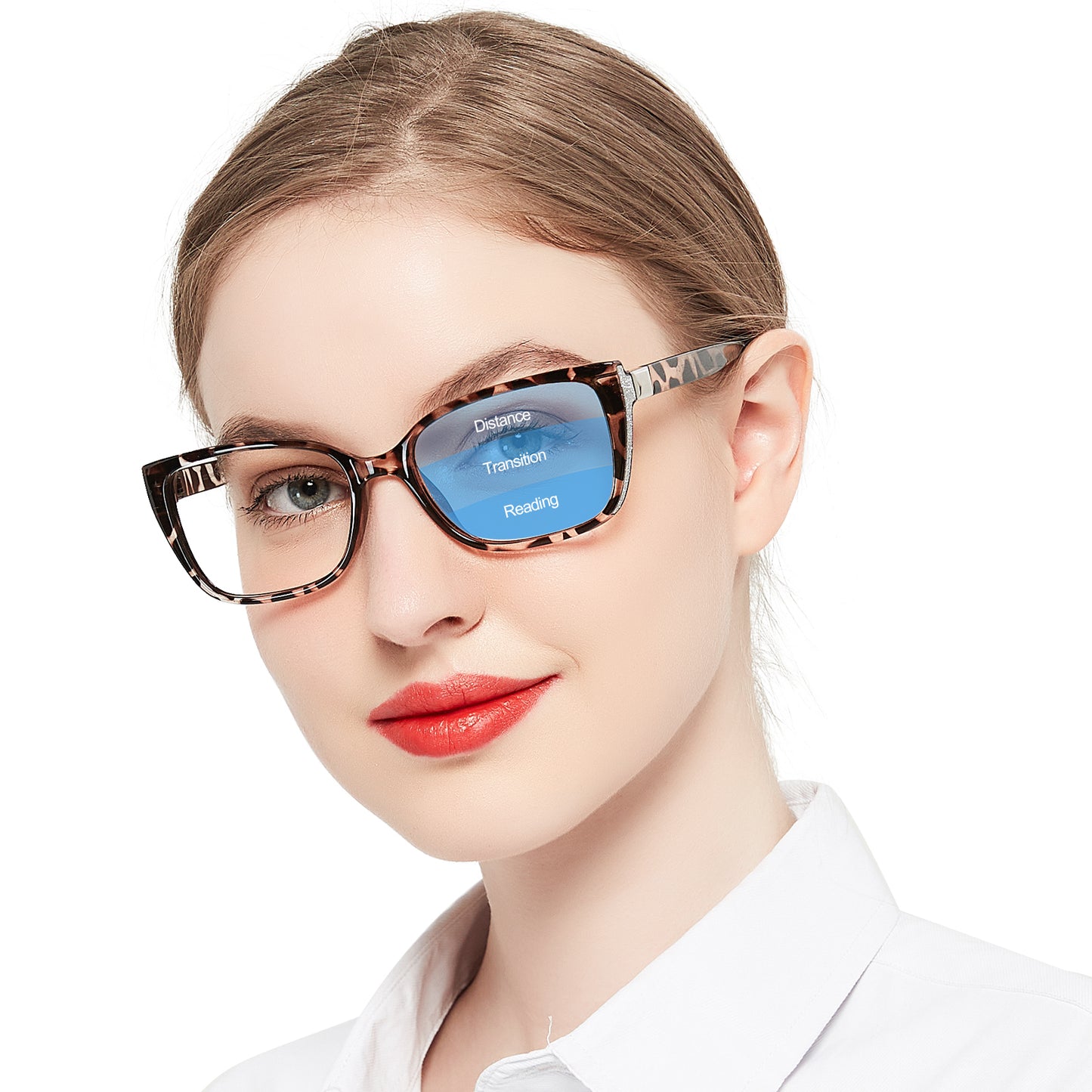 OCCI CHIARI Progressive Bifocal Reading Glasses for Women Transition Multifocal Readers Blue Blocker OC5117JJ