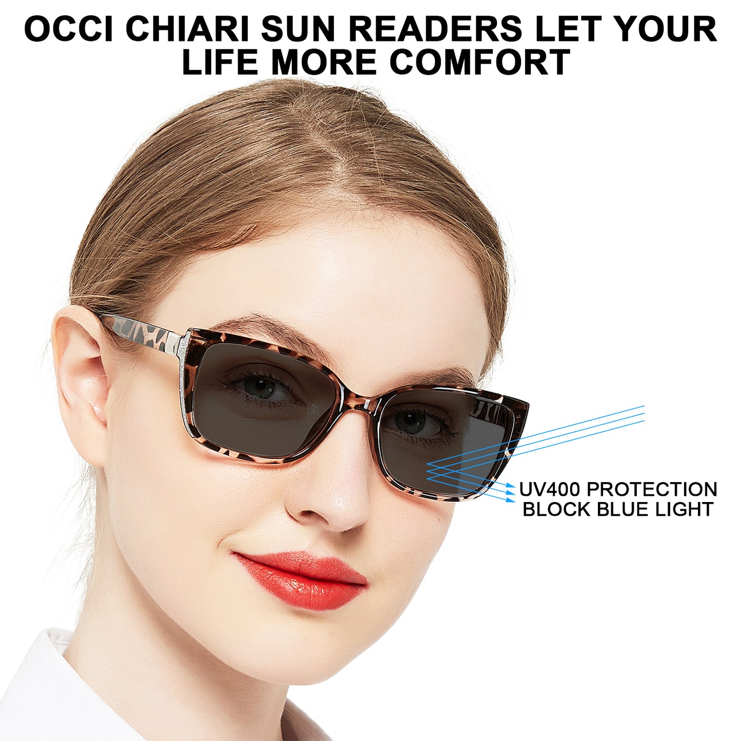 OCCI CHIARI Oversized Reader Sunglasses Oversized Reading Sunglasses For Women(1.0 1.25 1.5 1.75 2.0 2.25 2.5 2.75 3.0 3.5)