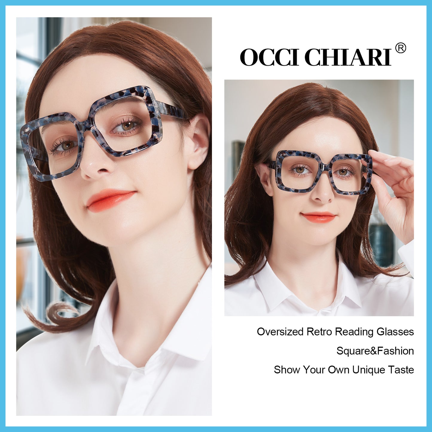 OCCI CHIARI Reading Glasses For Women Oversized Reader OC5113