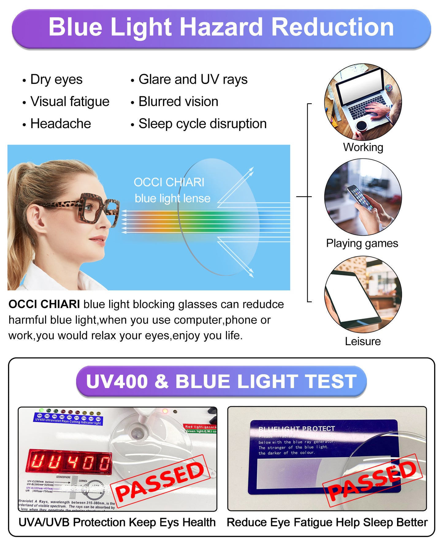 OCCI CHIARI Large Oversized Bifocal Reading Glasses Women Square Vintage readers OC5113BB