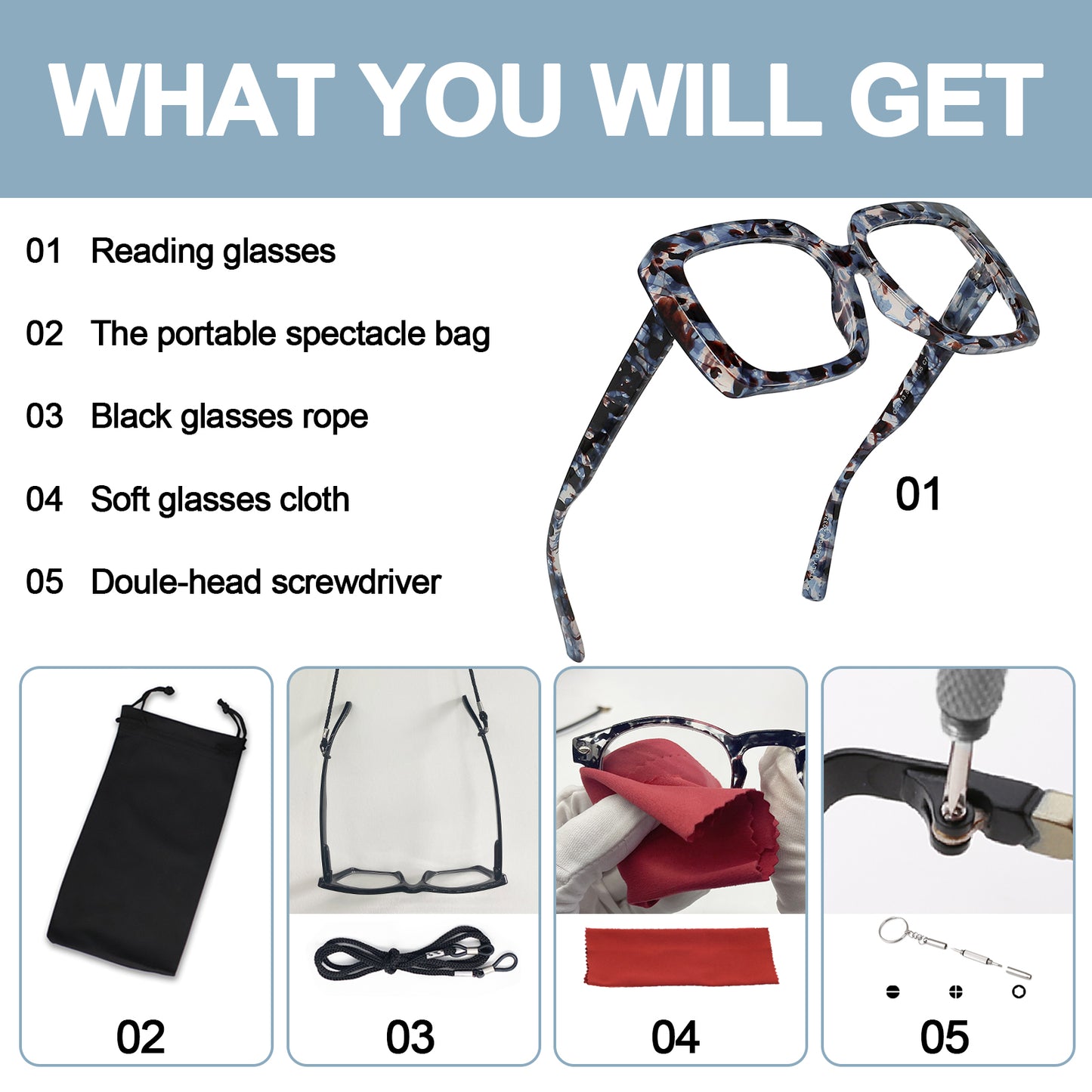 OCCI CHIARI Reading Glasses For Women Oversized Reader OC5113