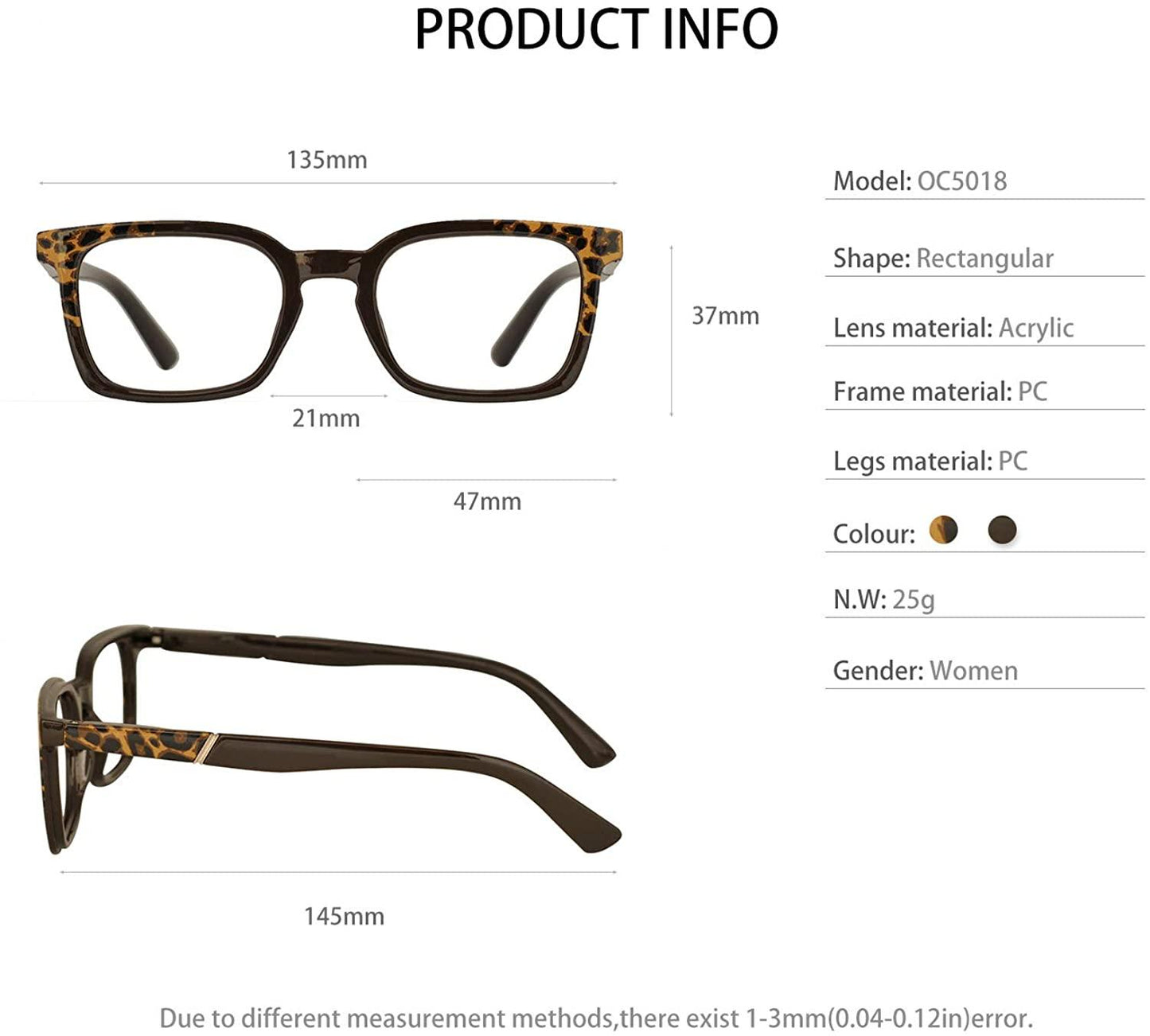 OCCI CHIARI Fashion Reading Glasses Reader Eyewear with Spring Hinge - Occichiari