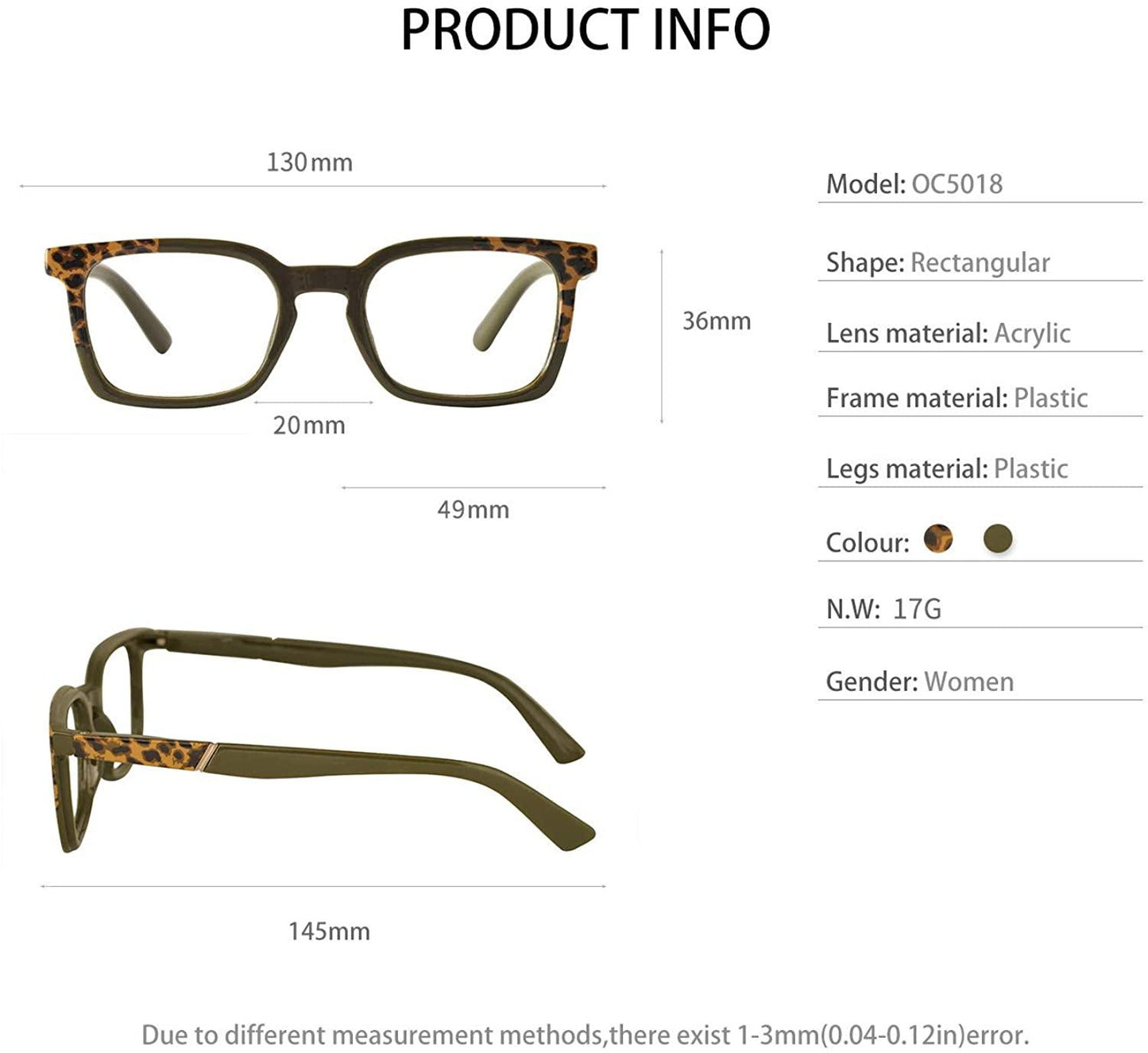OCCI CHIARI Fashion Reading Glasses Reader Eyewear with Spring Hinge - Occichiari