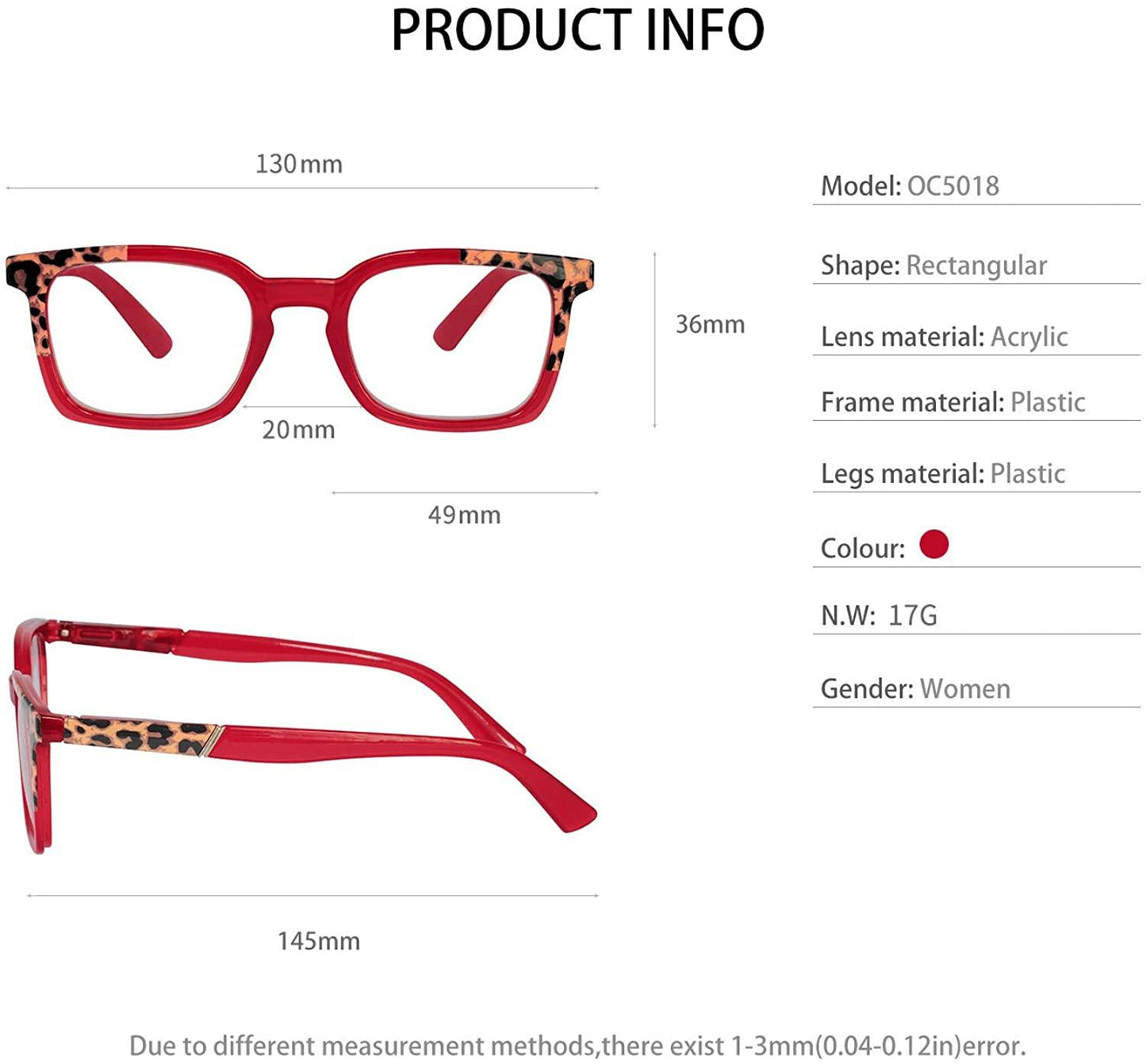OCCI CHIARI Fashion Reading Glasses Reader Eyewear with Spring Hinge - Occichiari