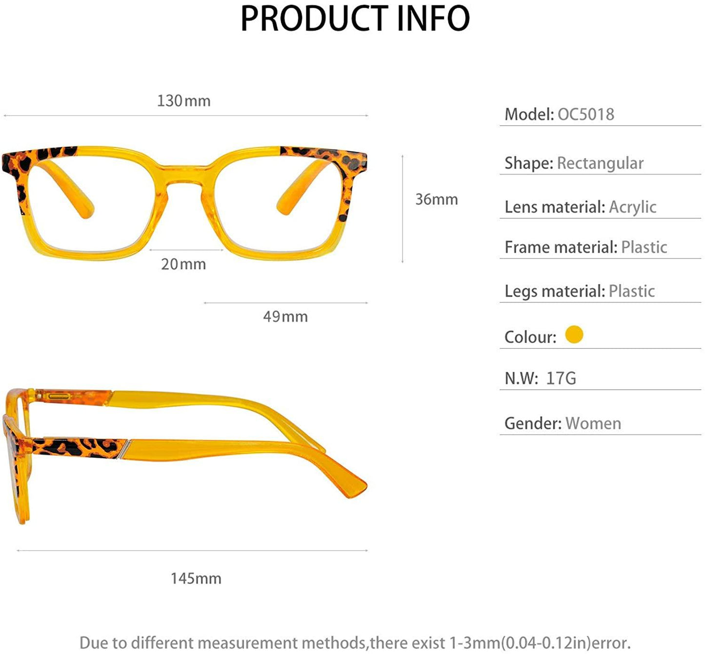 OCCI CHIARI Fashion Reading Glasses Reader Eyewear with Spring Hinge - Occichiari