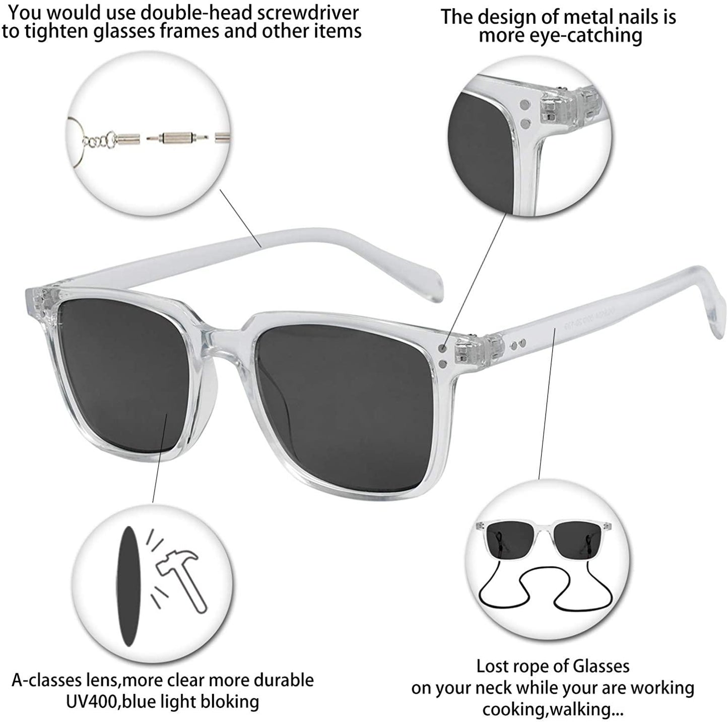 OCCI CHIARI Fashion Reading Glasses Reader Eyewear with Spring Hinge Sunglasses - Occichiari