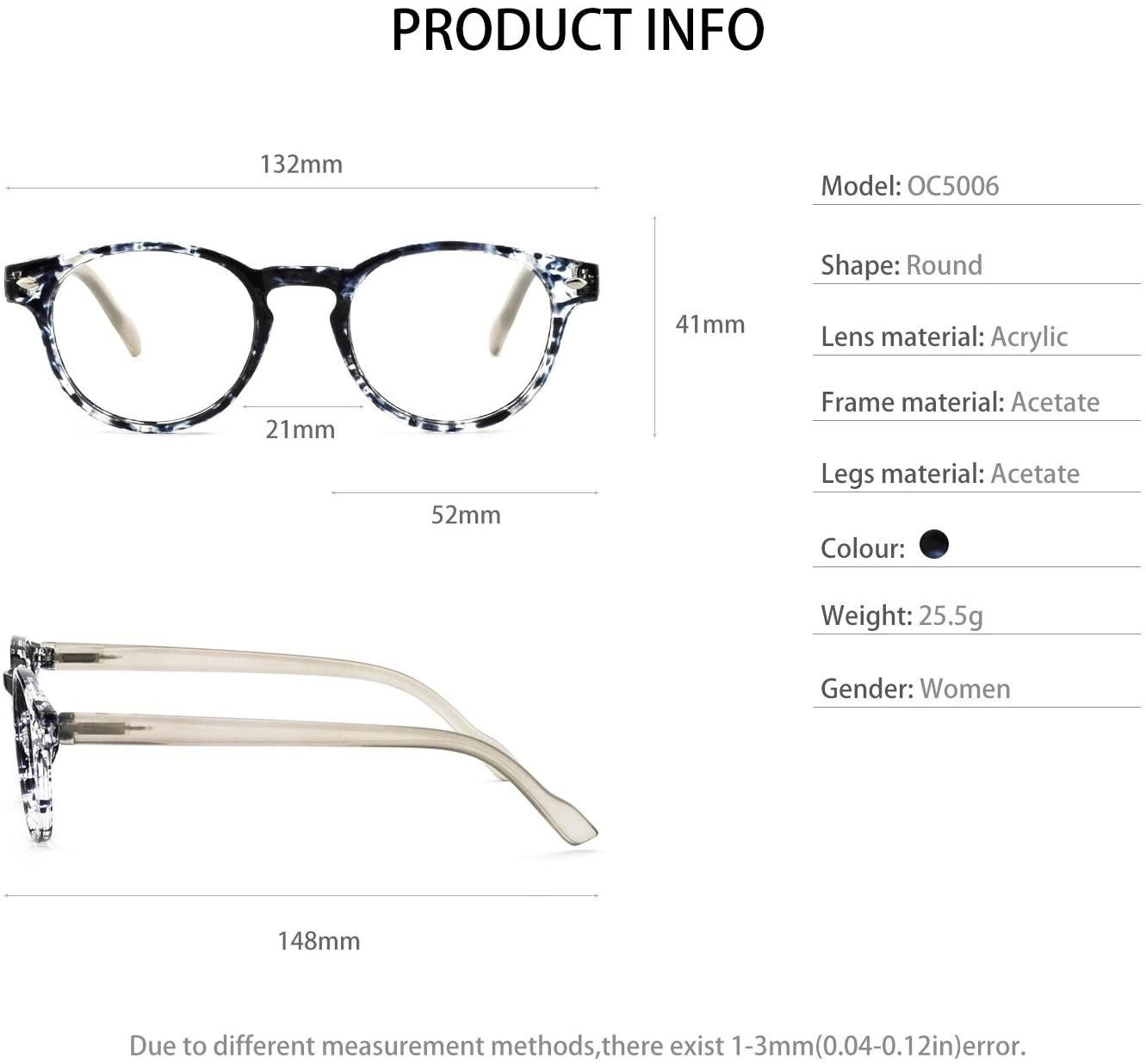 OCCI CHIARI Lightweight Designer Plastic frame Stylish Reading Glasses For Women - Occichiari