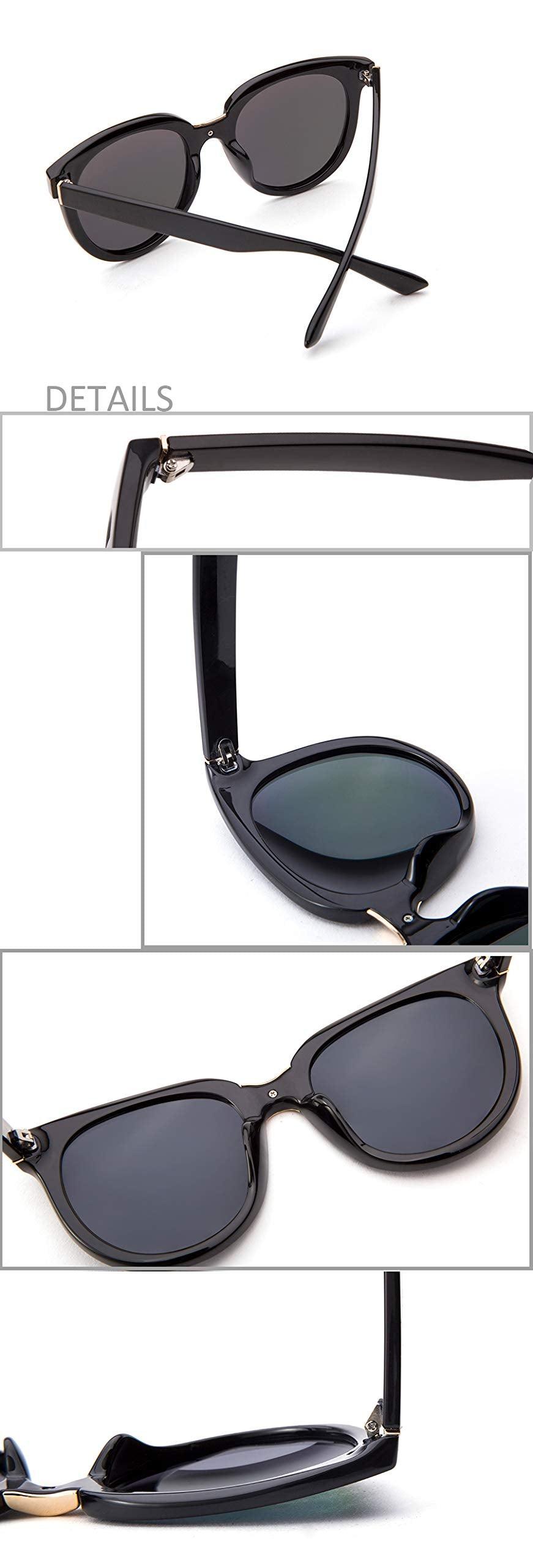 Classic Cat Eye Polaroid Lens Sunglasses For Women Acetate Frame with Spring Hinges - Occichiari