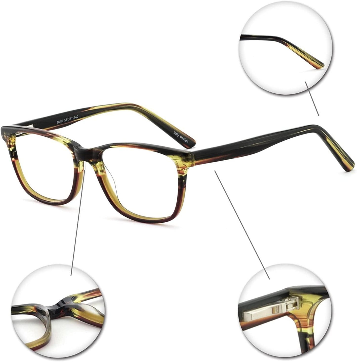 Blue Light Blocking Eyeglasses Frame Computer Glasses Optical Clear Eyewear - Occichiari