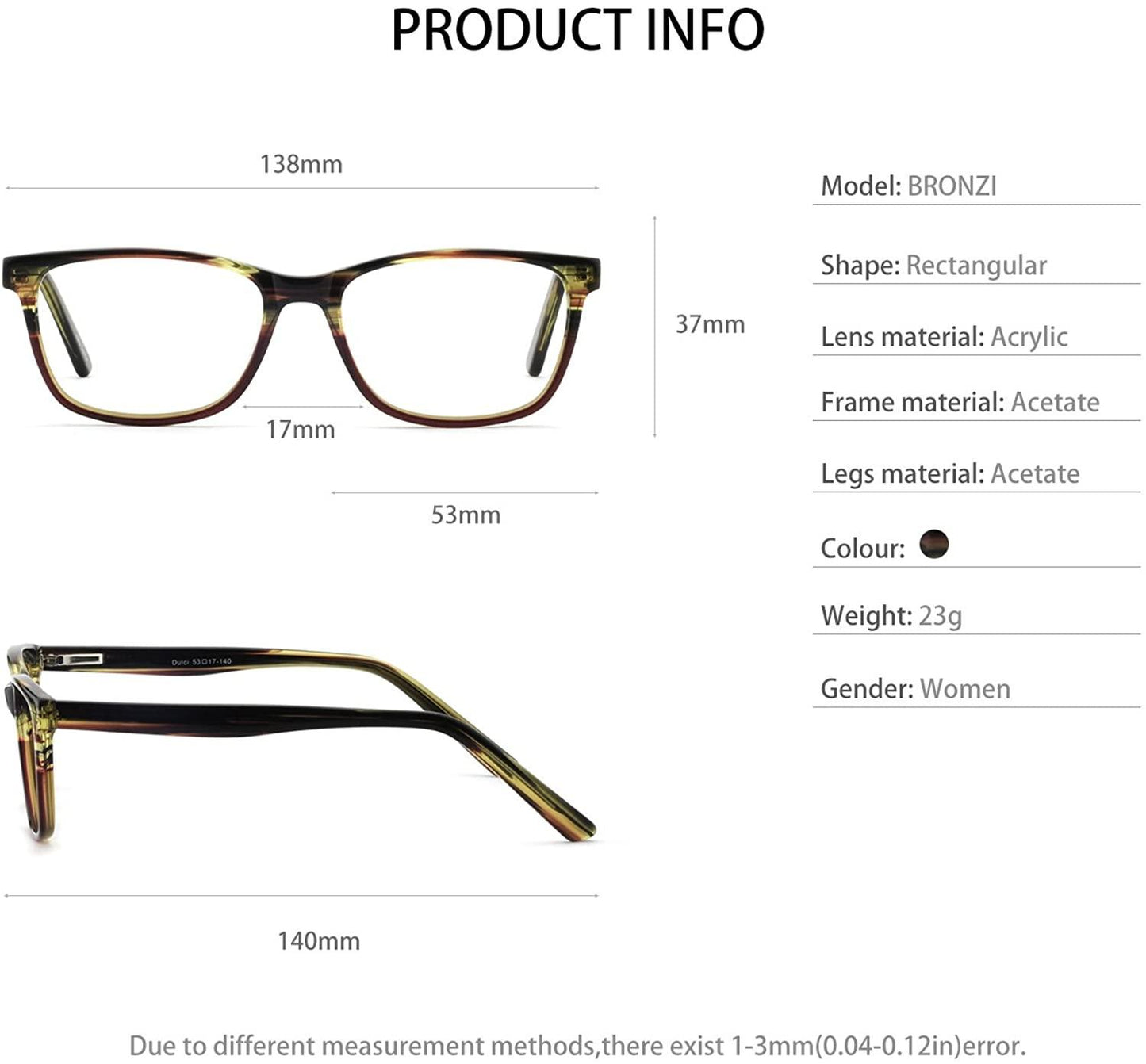 Blue Light Blocking Eyeglasses Frame Computer Glasses Optical Clear Eyewear - Occichiari