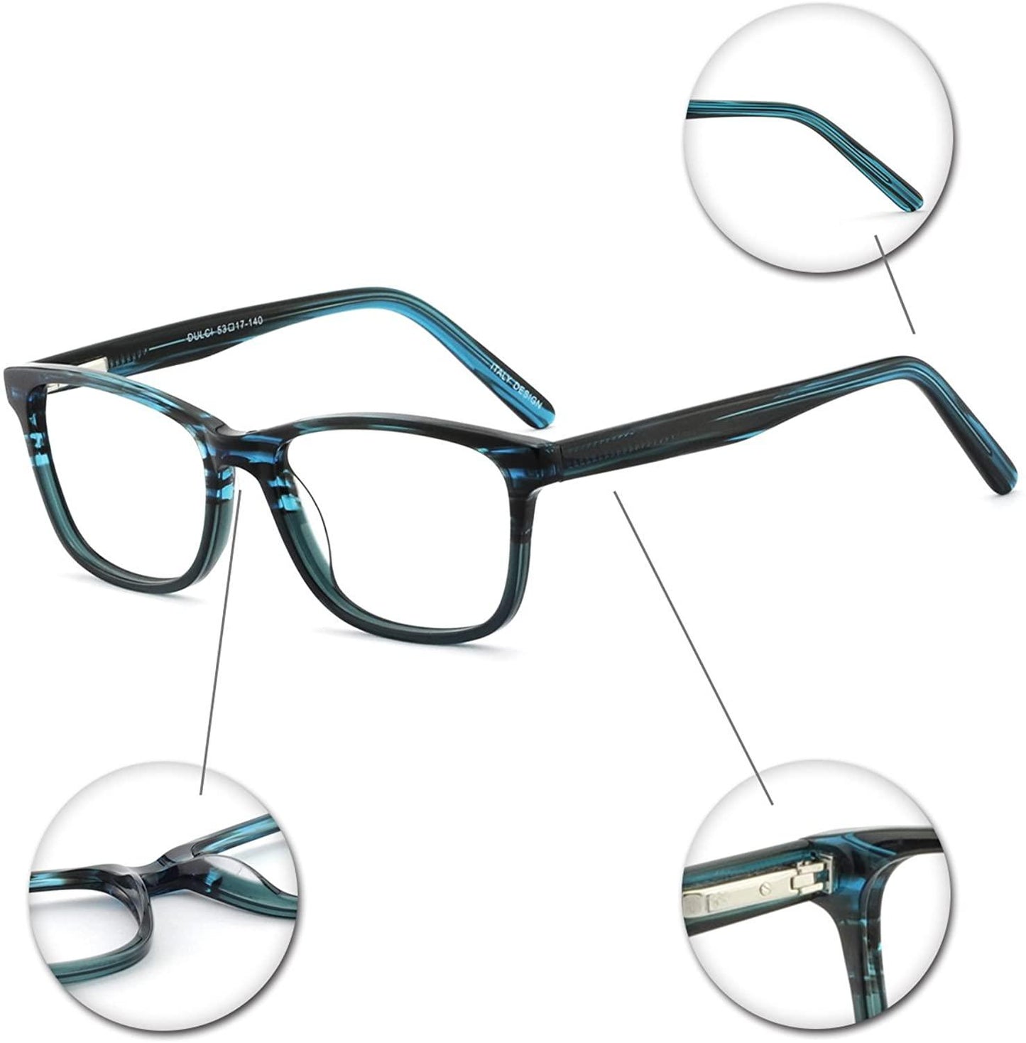 Blue Light Blocking Eyeglasses Frame Computer Glasses Optical Clear Eyewear - Occichiari