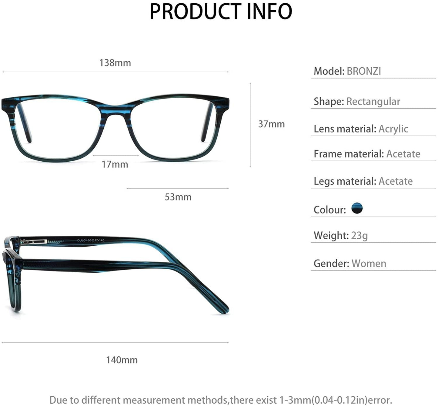 Blue Light Blocking Eyeglasses Frame Computer Glasses Optical Clear Eyewear - Occichiari