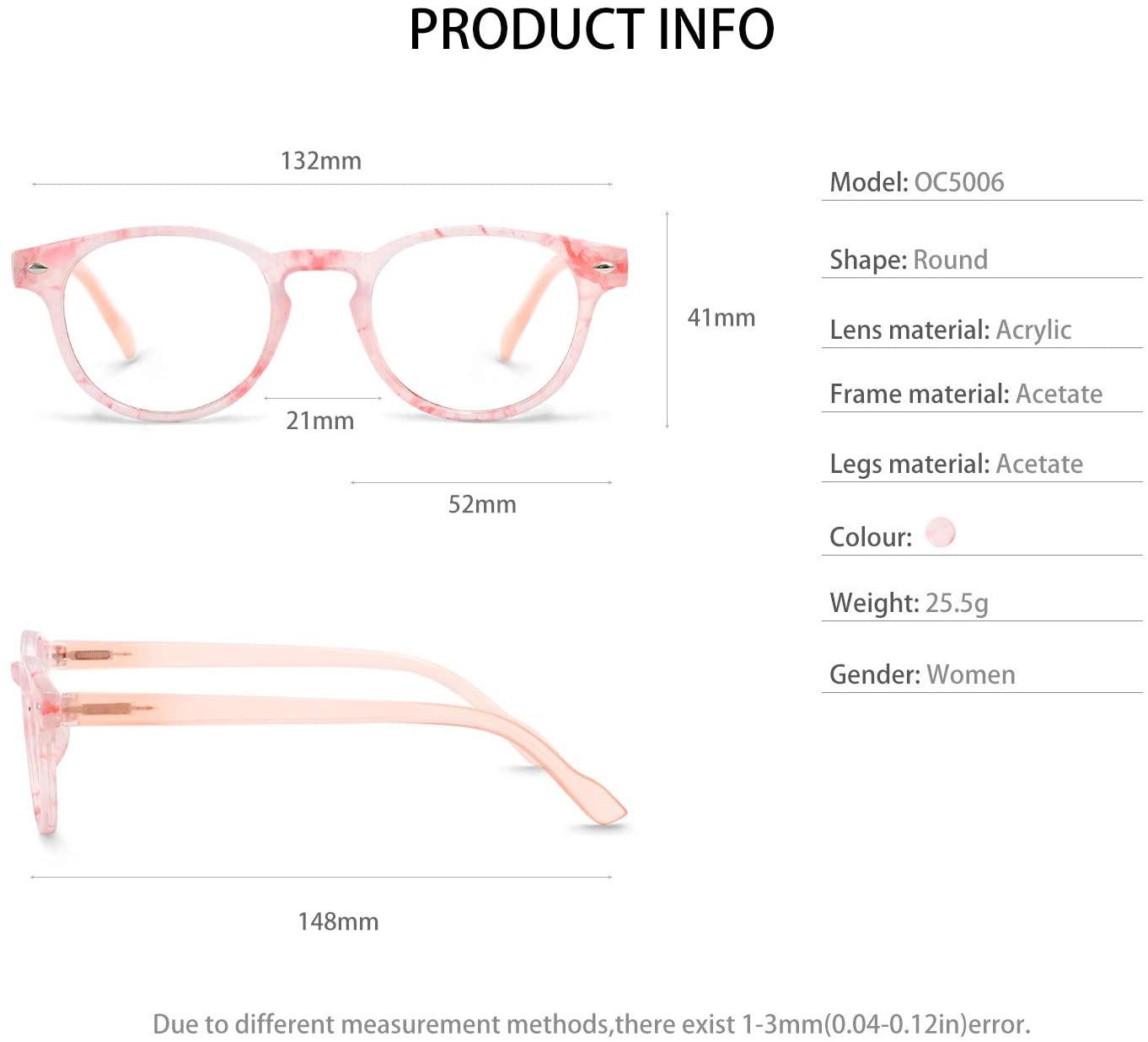 OCCI CHIARI Lightweight Designer Round Stylish Reading Glasses For Women